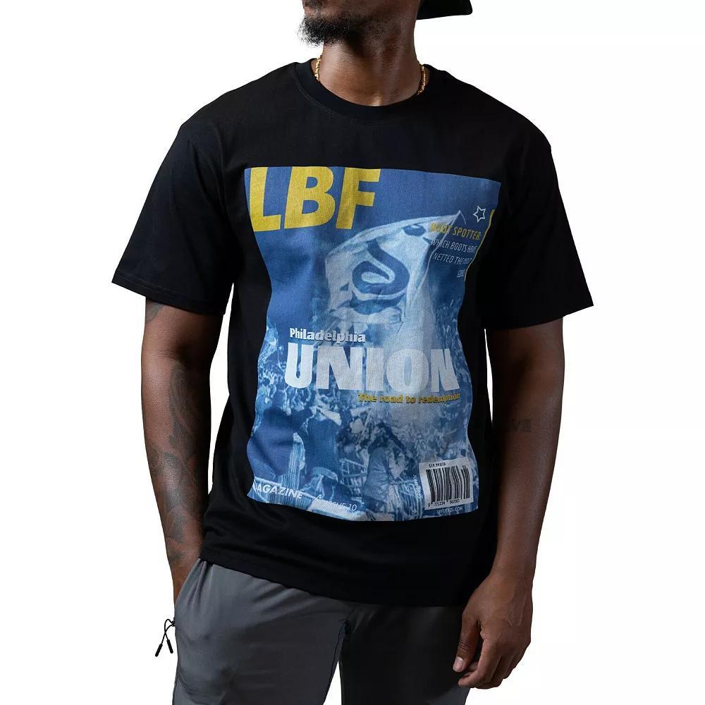 Men's Black Live Breathe Futbol x Philadelphia Union Magazine T-Shirt,  Product Image