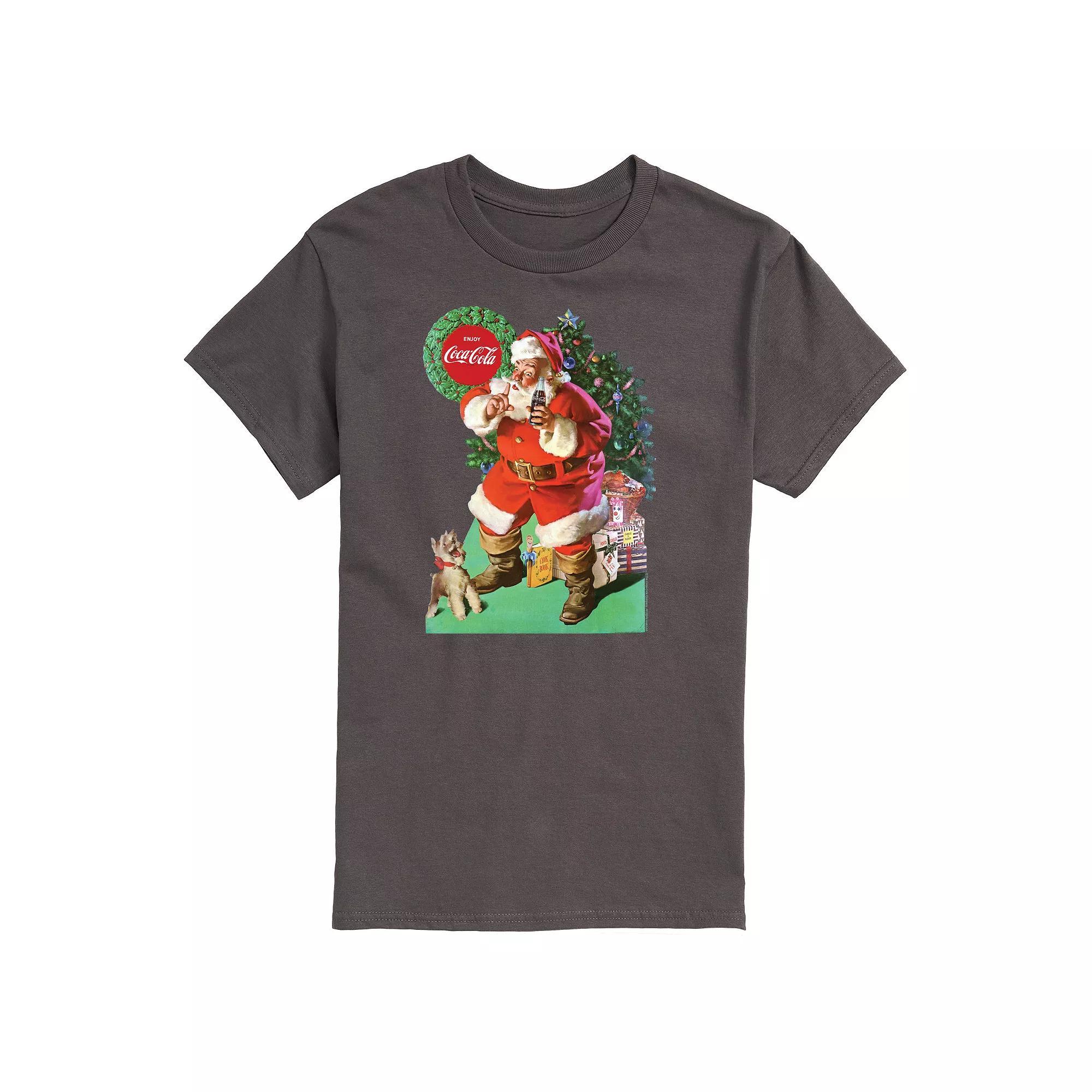 Men's CocaCola Vintage Santa With Dog Tee,  Product Image