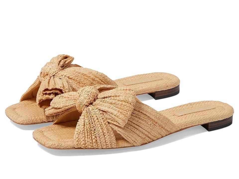 Loeffler Randall Daphne Pleated Knot Flat Sandals Natural 11 Product Image