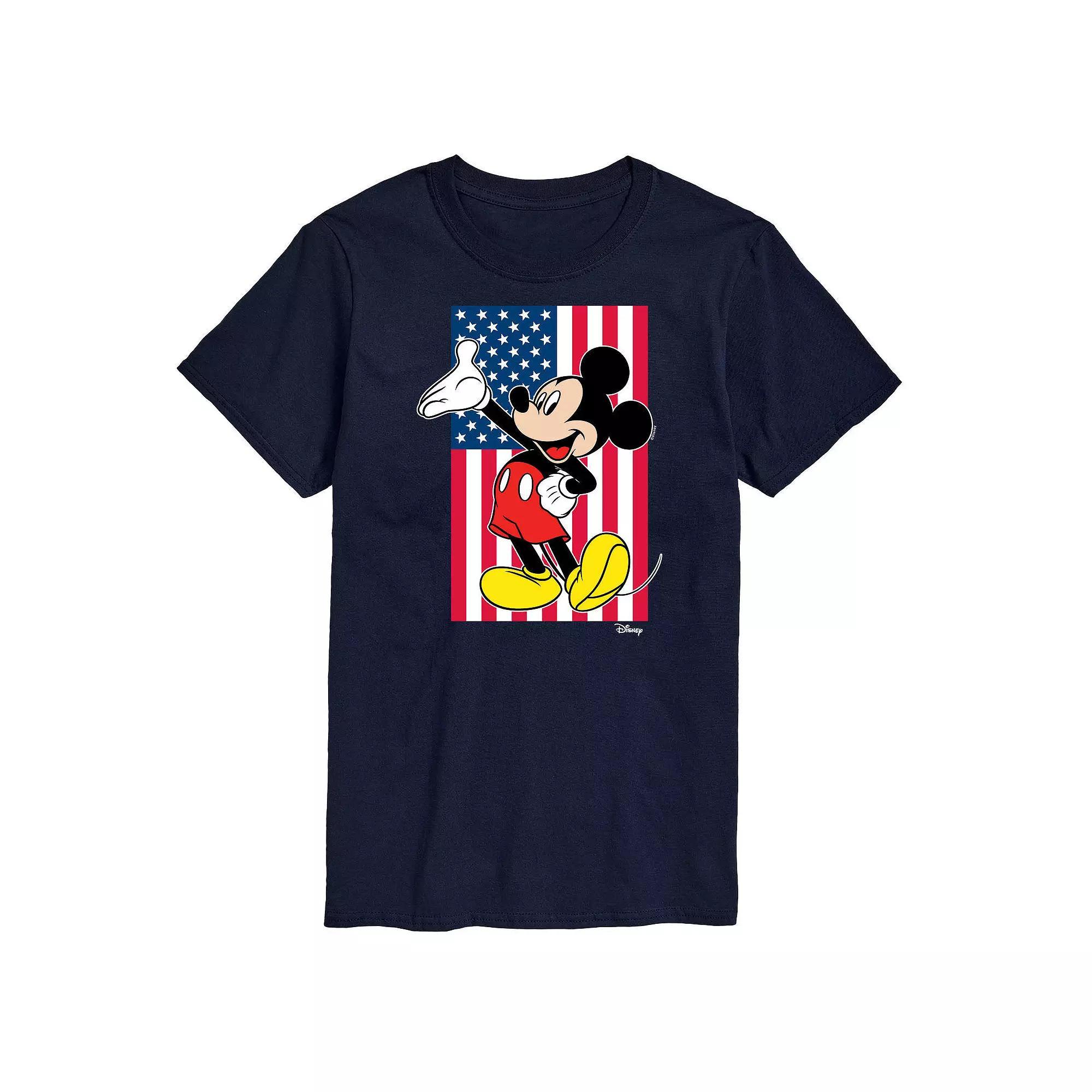 Disney's Mickey Mouse Big & Tall Flag Graphic Tee, Men's, Size: 3XL Tall, Blue Product Image