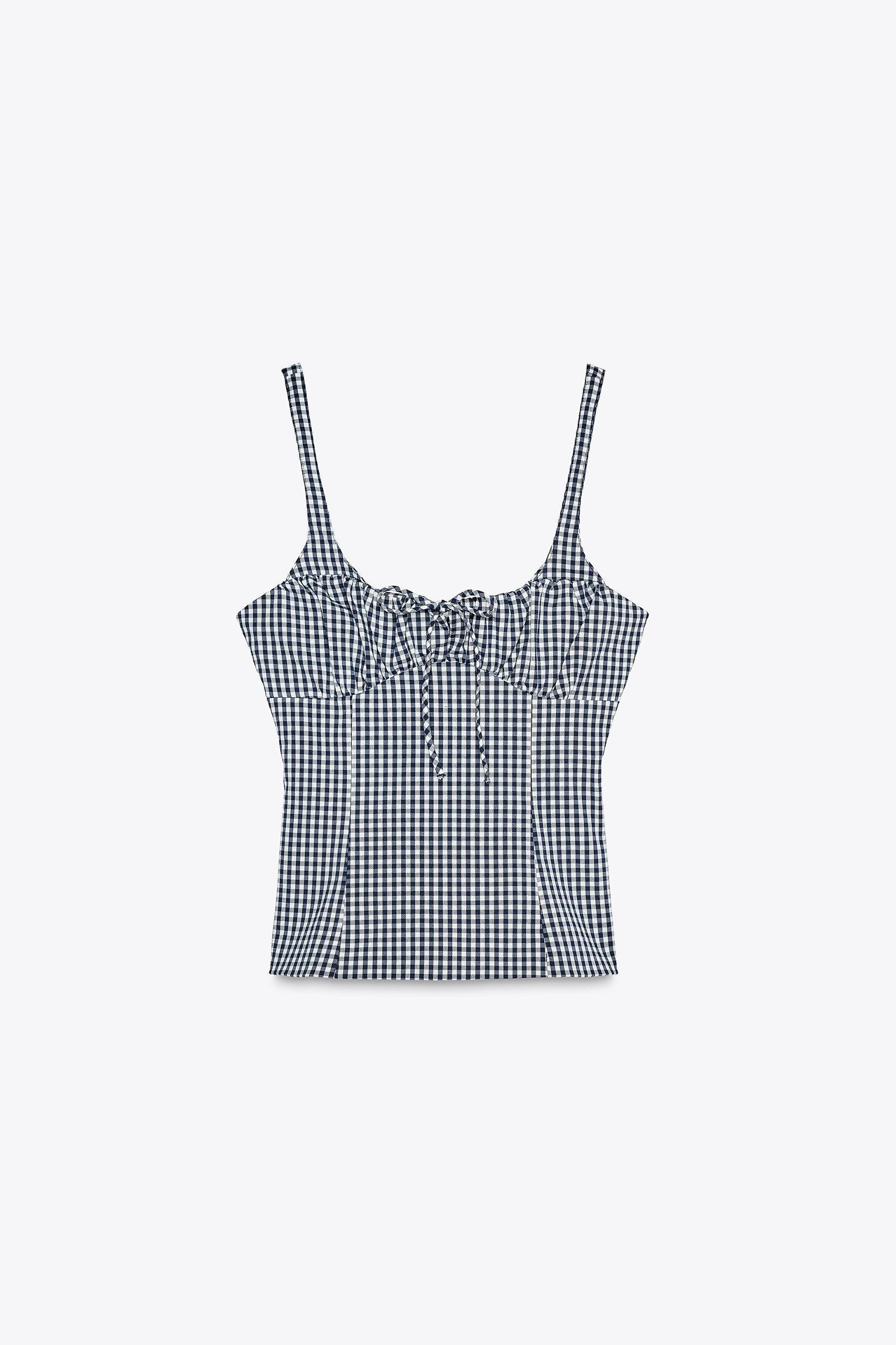 GINGHAM STRETCH TOP Product Image