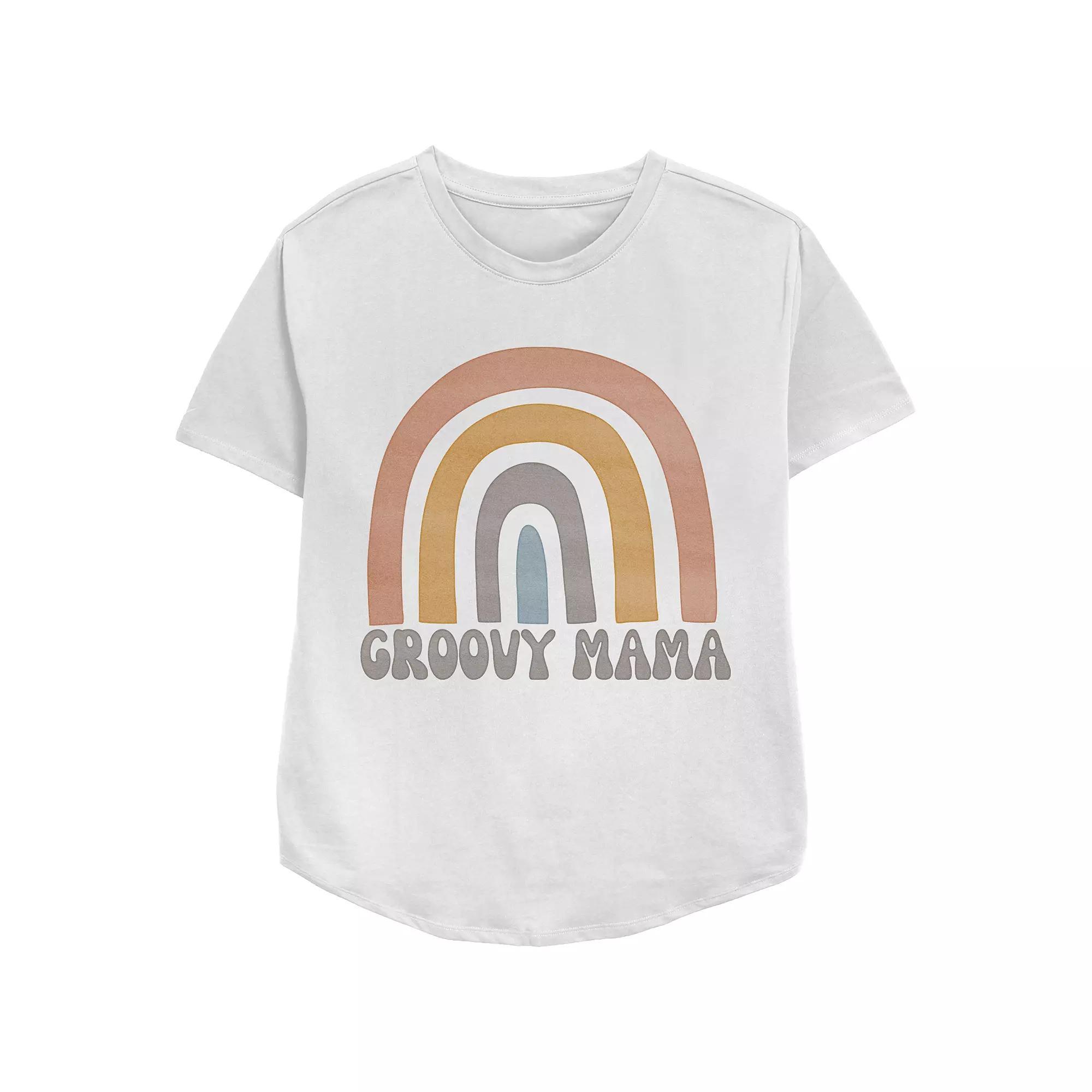 Women's Mean Girls I'm Not A Regular Mom I'm A Cool Mom Groovy Font Relaxed Fit Graphic Tee,  Product Image