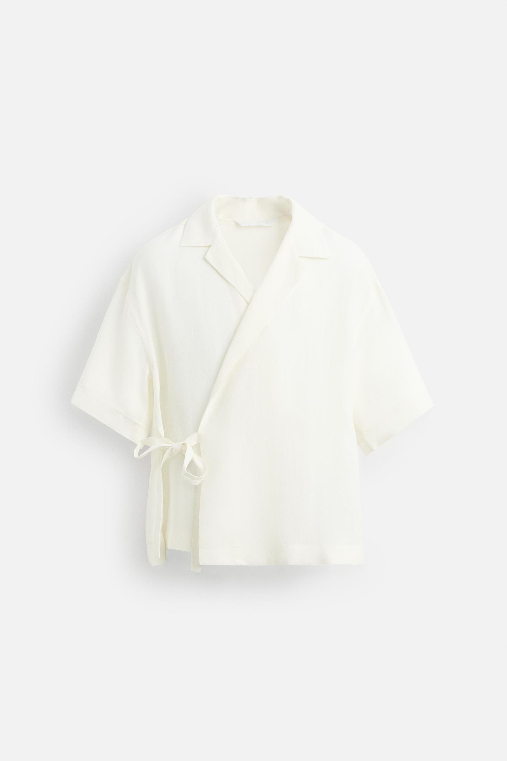 100% LINEN TIE SHIRT Product Image