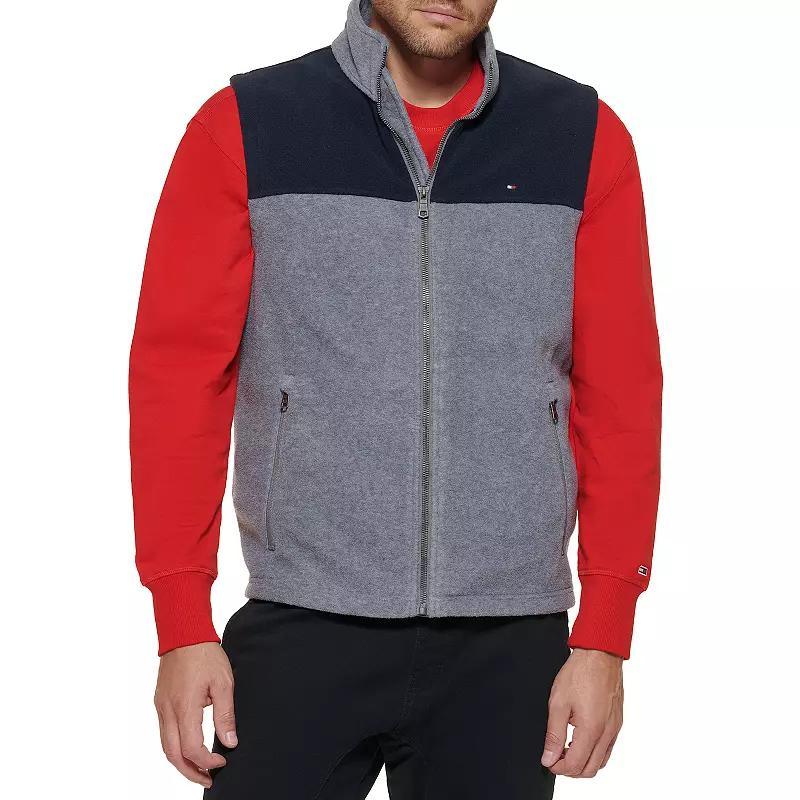 Men's Tommy Hilfiger Fleece Vest, Size: Small, Blue Product Image