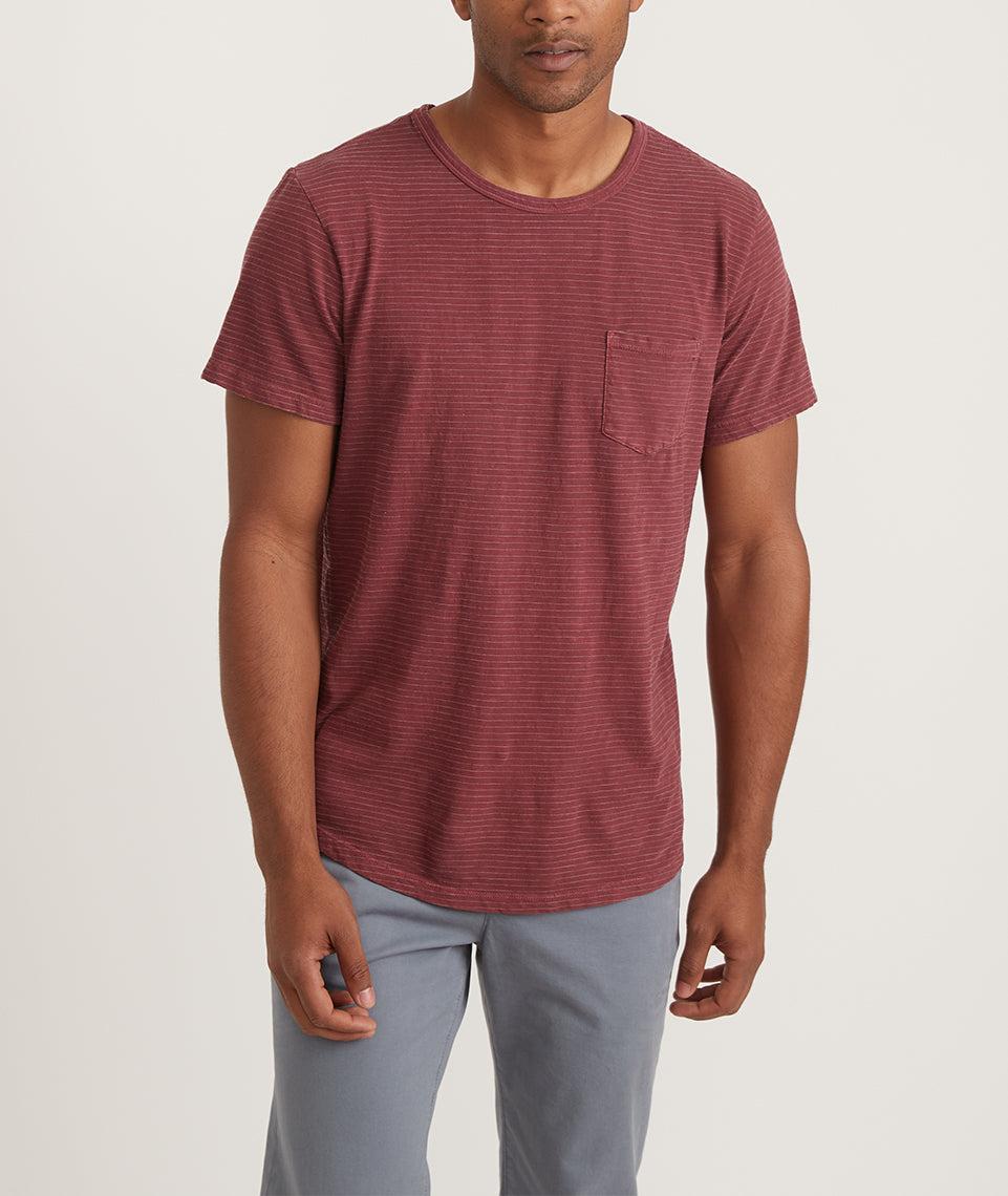 Saddle Hem Pocket Tee in Oxblood Red Product Image