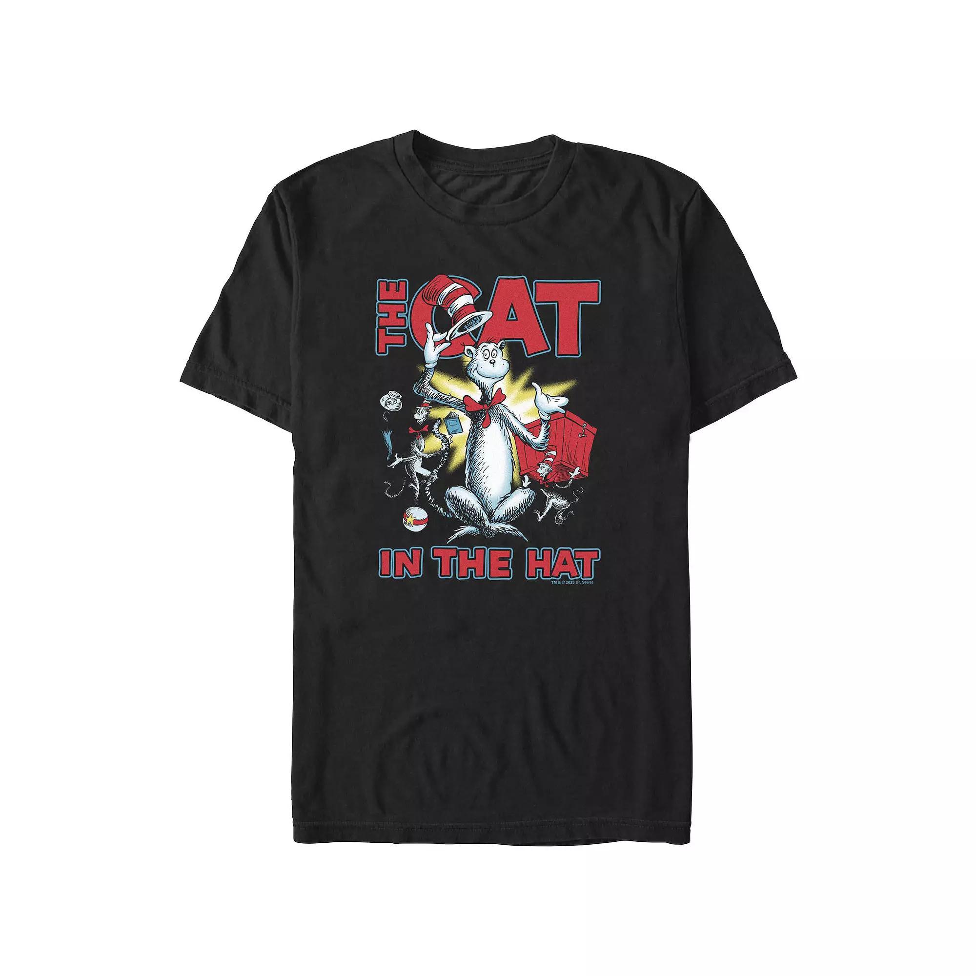 Big & Tall Dr. Seuss The Cat In The Hat Cattitude Graphic Tee, Men's, Size: Medium Tall, Black Product Image