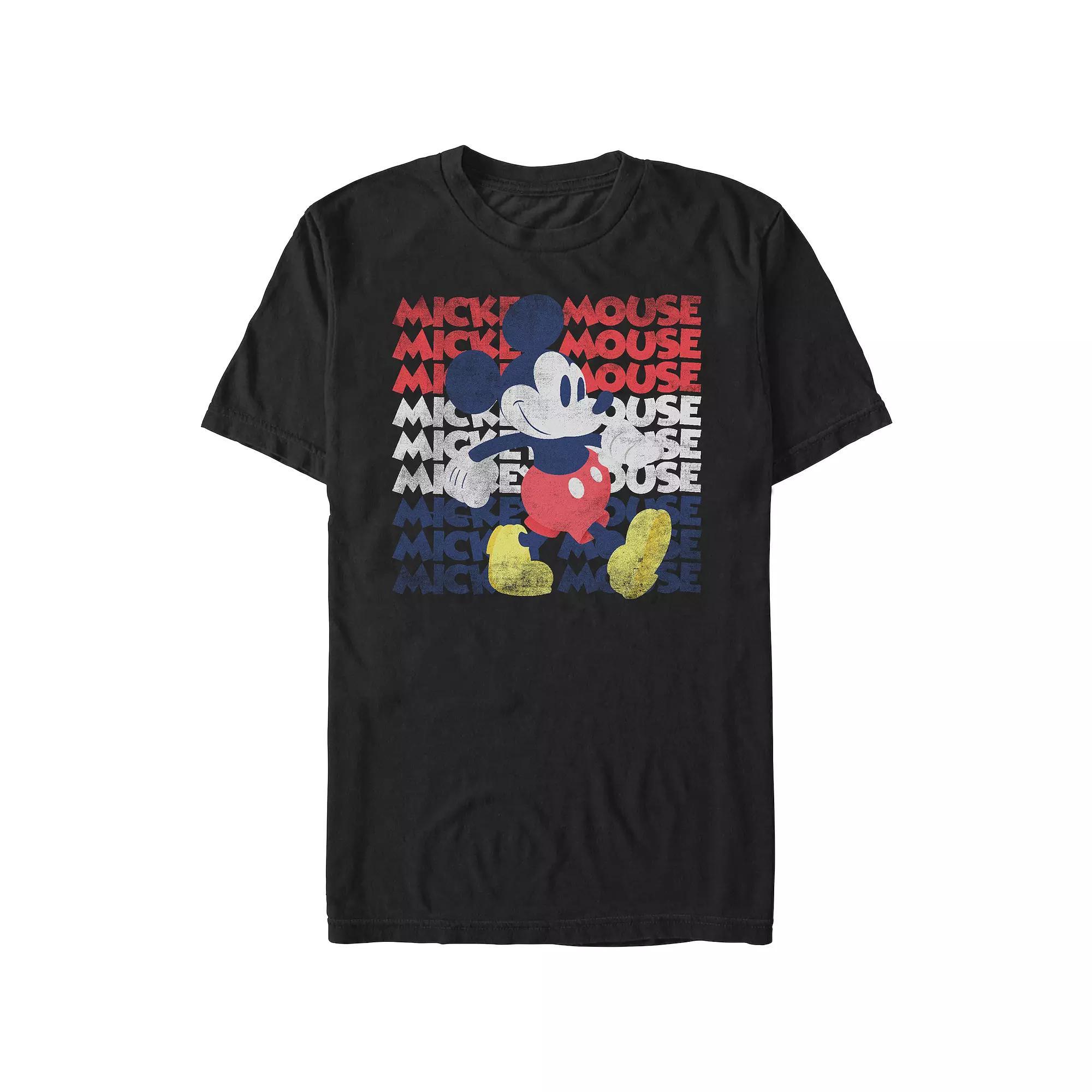 Disney's Mickey Mouse Red White And Blue Men's Graphic Tee, Size: XL, Black Product Image