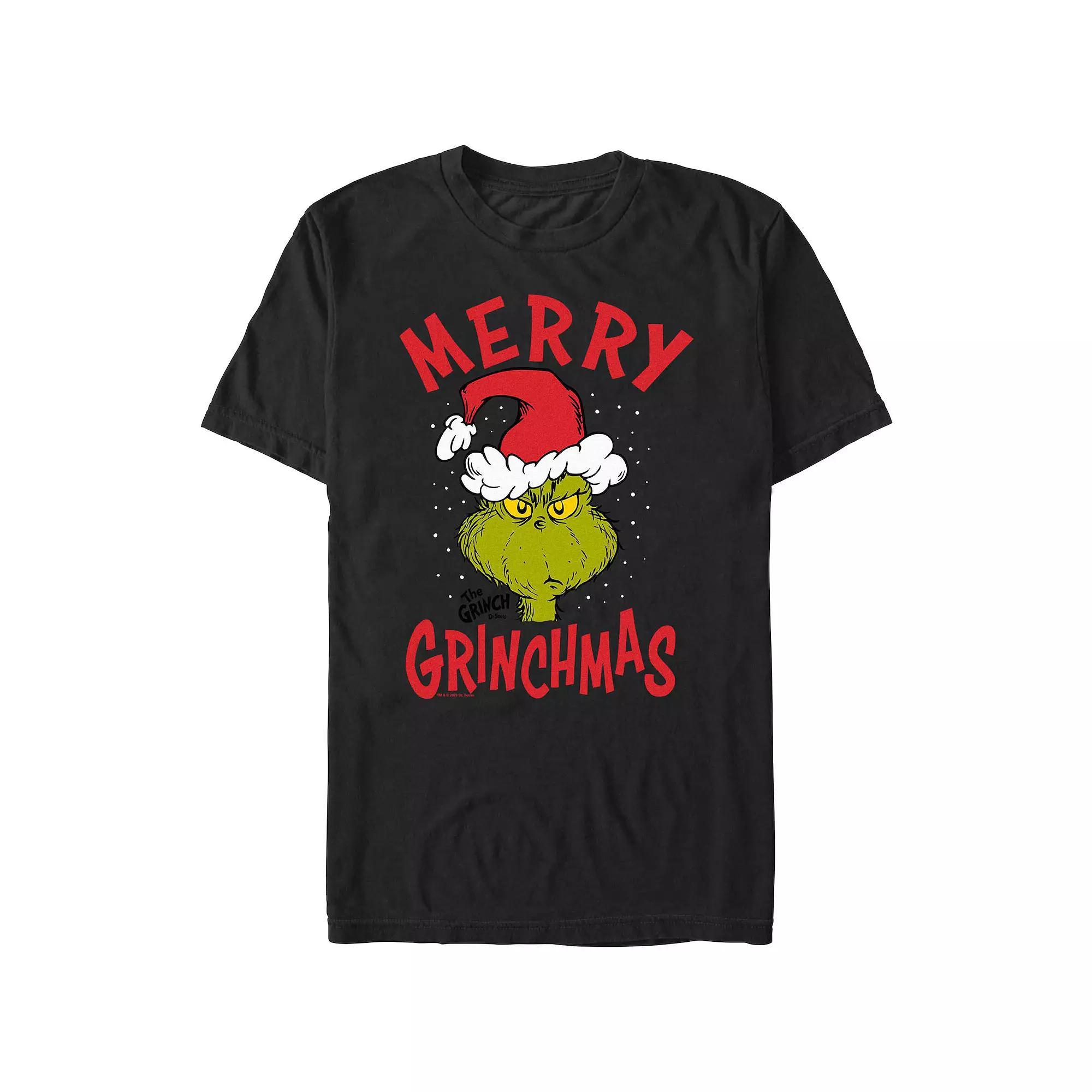 Big & Tall Dr. Seuss The Grinch Merry Christmas Graphic Tee, Men's, Size: Large, Natural Product Image