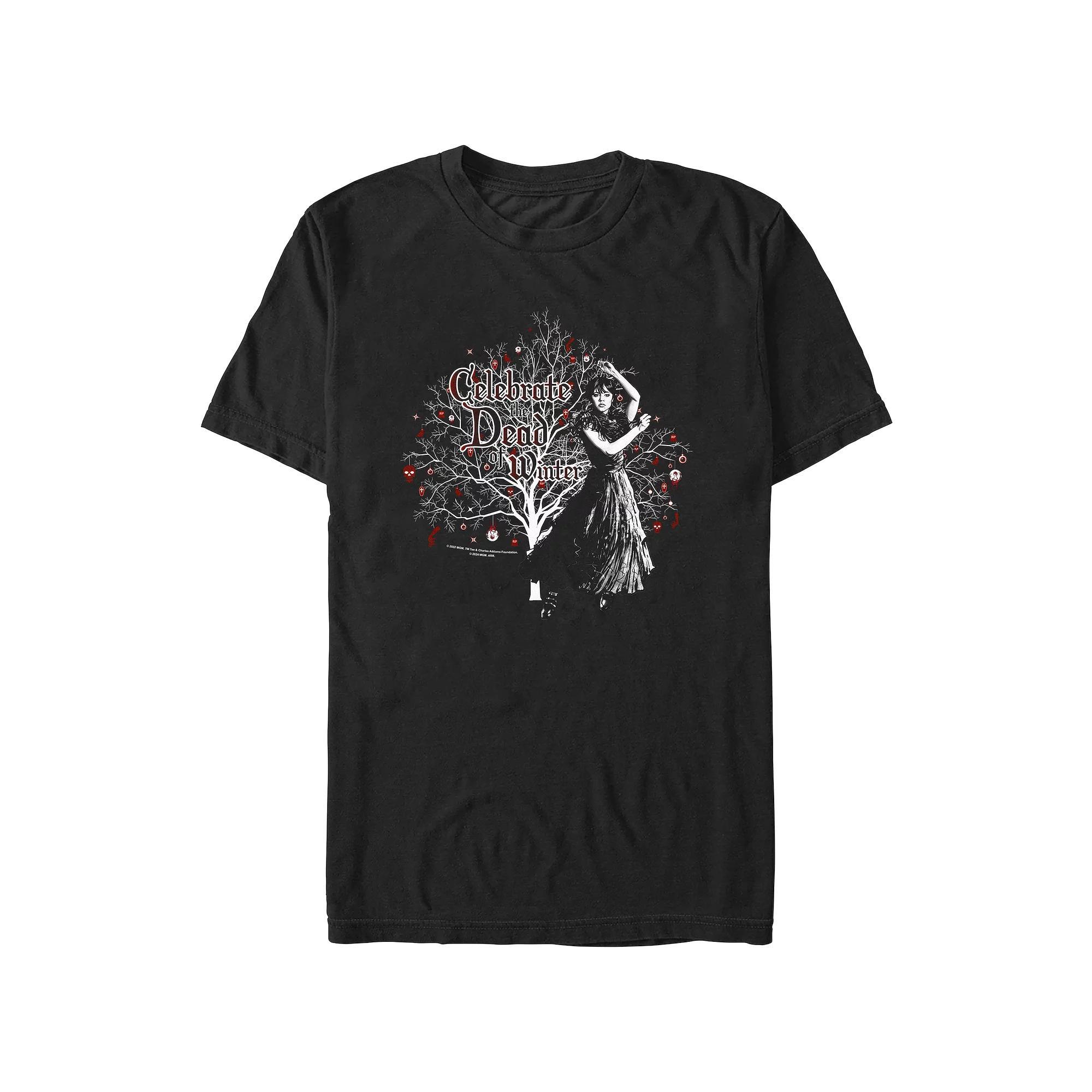 Men's Wednesday Celebrate The Dead Of Winter Graphic Tee, Size: XL, Black Product Image