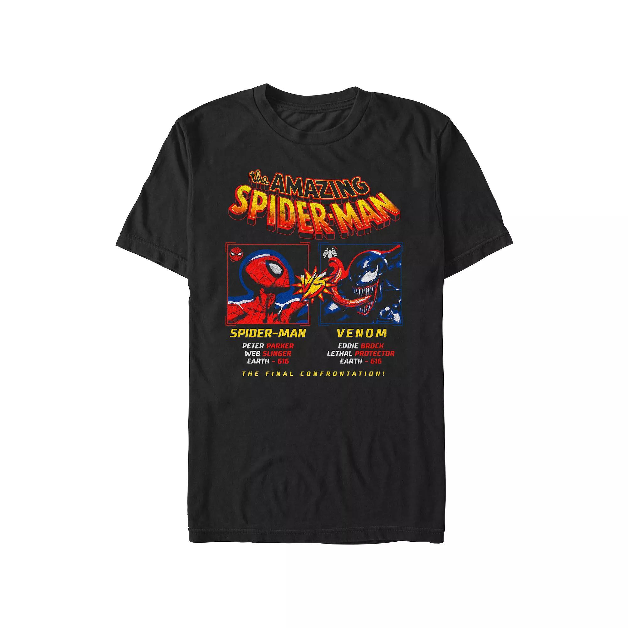 Men's Spider-Man Spidey VS Venom Poster Graphic Tee, Size: XXL, Black Product Image