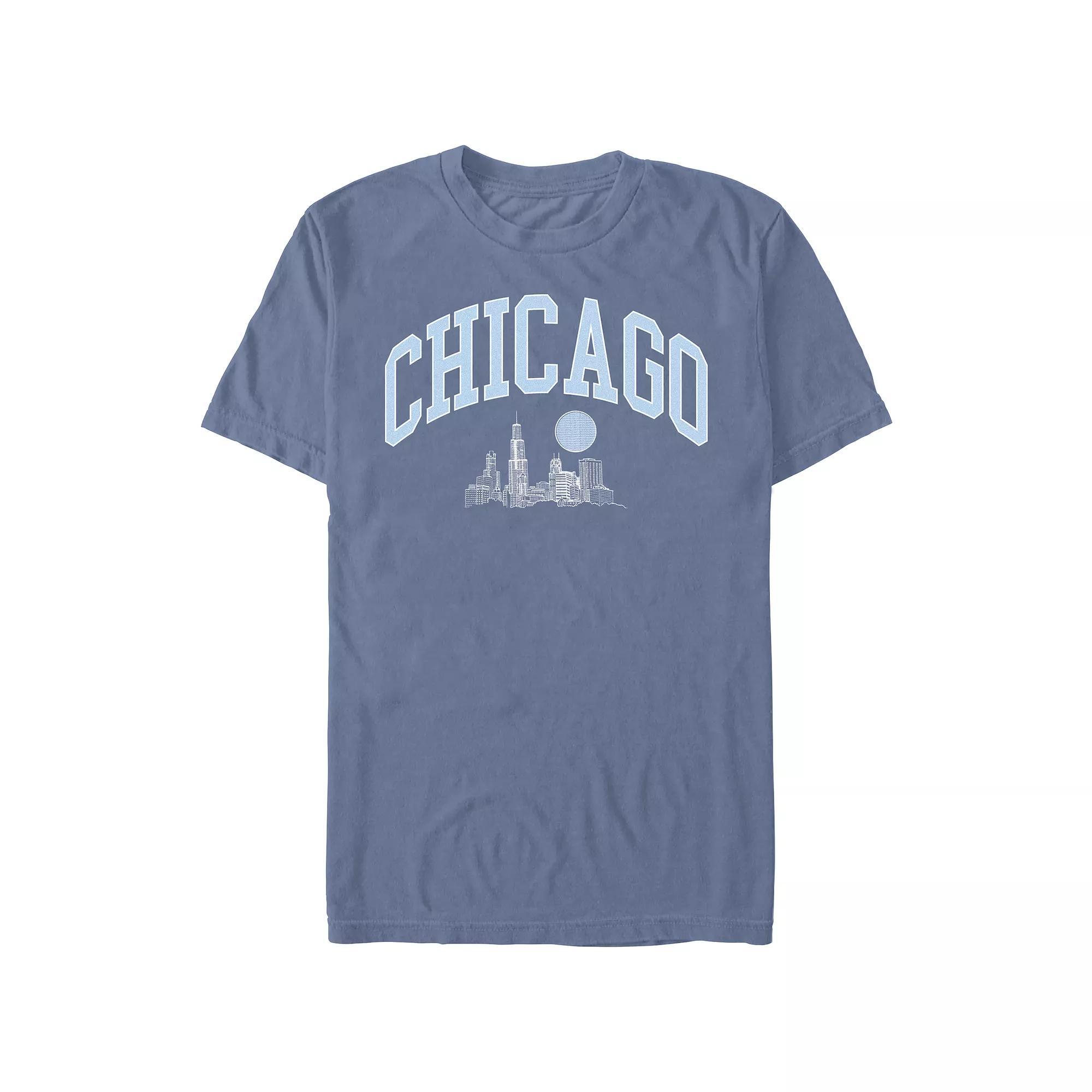 Men's Comfort Colors® Chicago Skyline Graphic Tee, Size: XL, Blue Jean Product Image