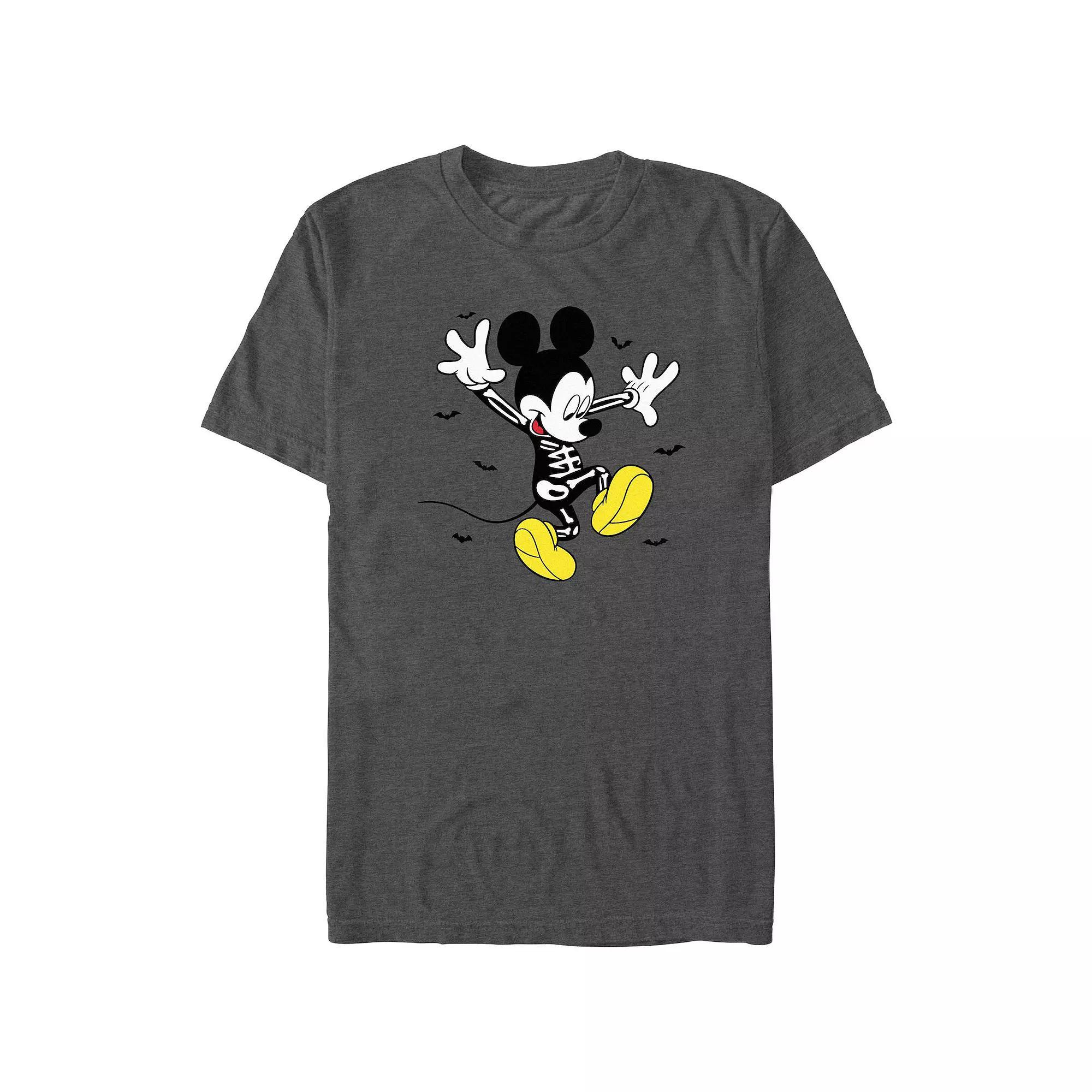 Disney's Mickey Mouse Happy Skeleton Costume Men's Graphic Tee, Size: 4XB, Grey Heather Product Image