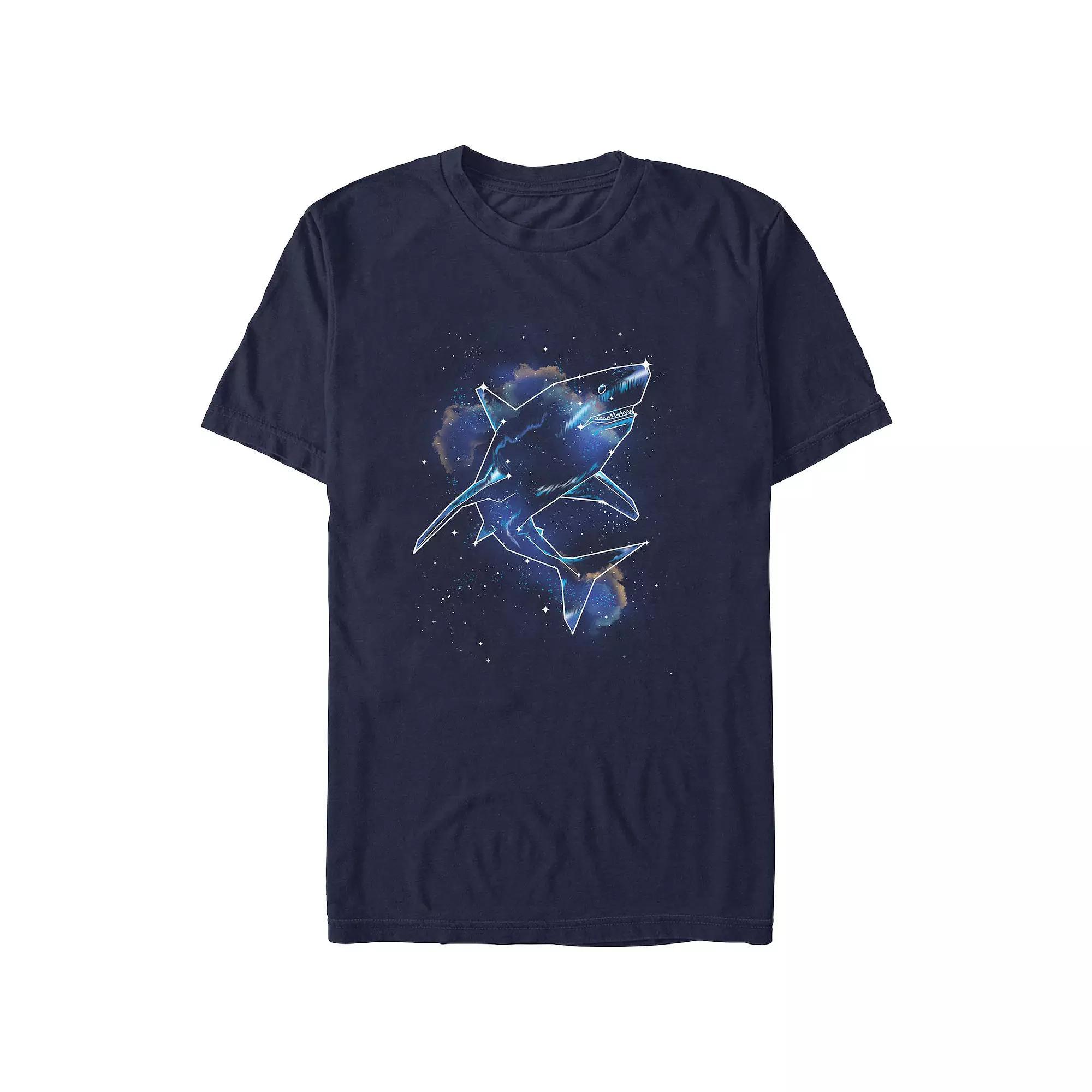 Men's Shark Galaxy Graphic Tee, Size: XS, Blue Product Image