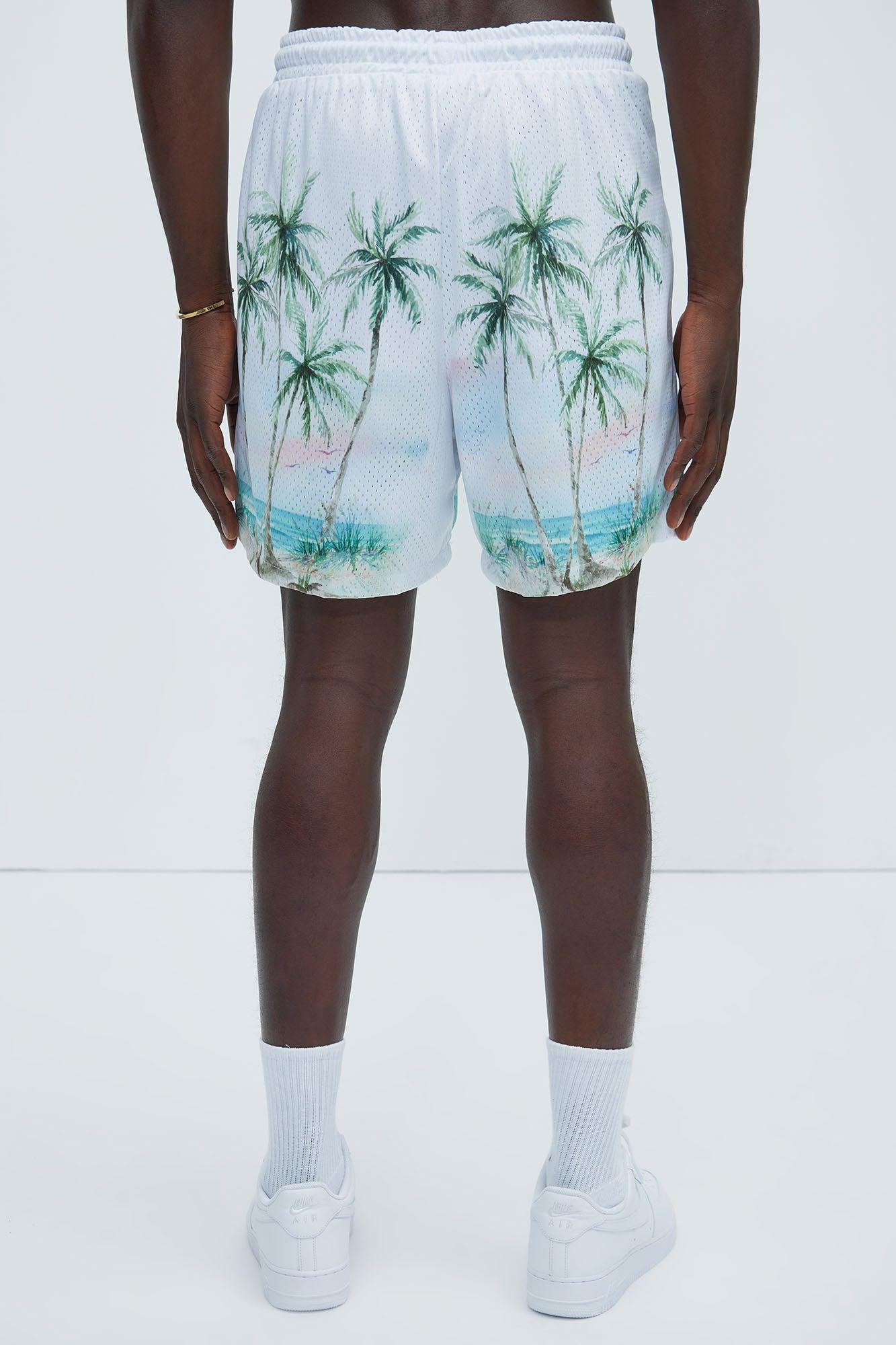 Lost Angeles Paradise Mesh Shorts - Off White Product Image