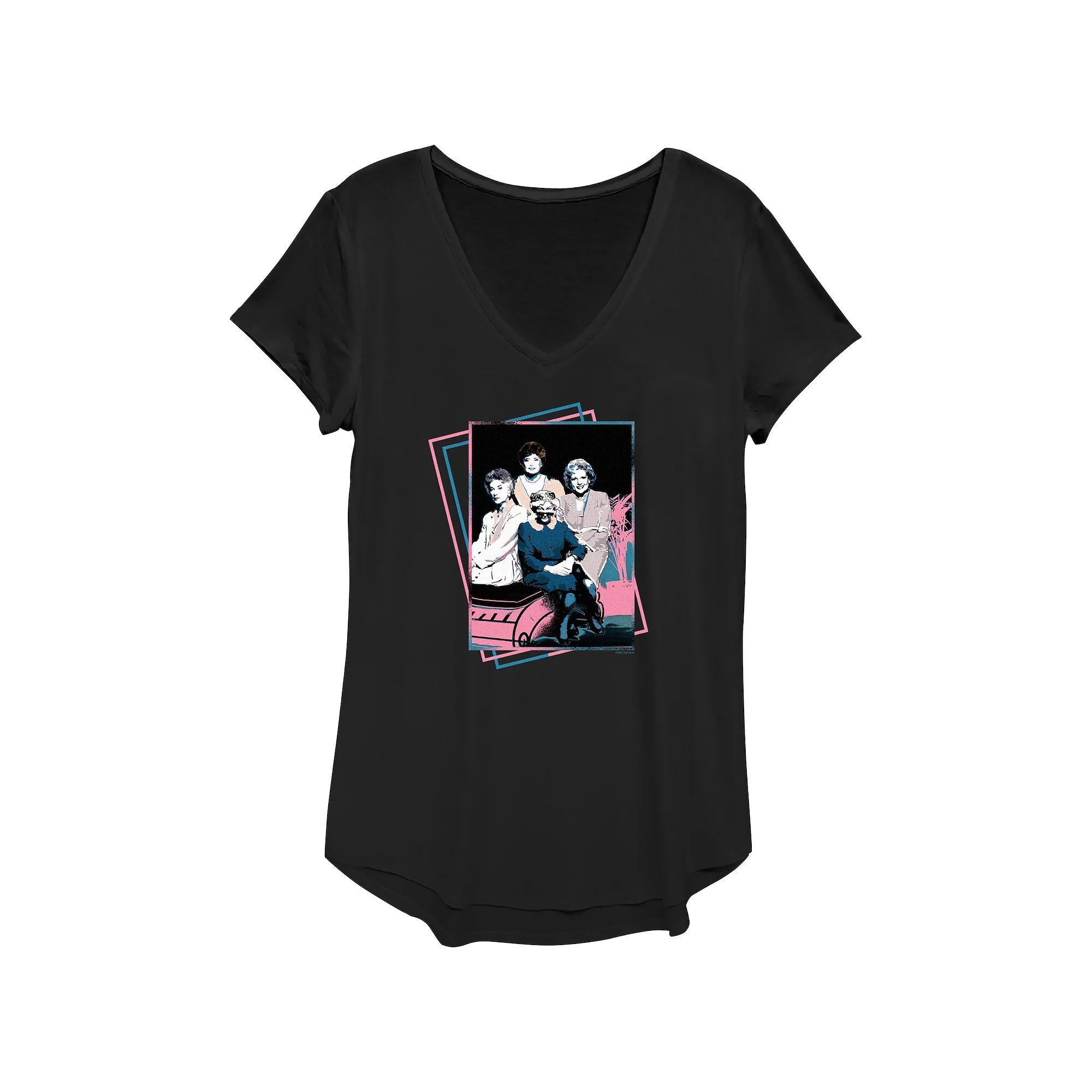 Women's The Golden Girls Pop Art Portrait Graphic Tee, Size: XS, Black Product Image