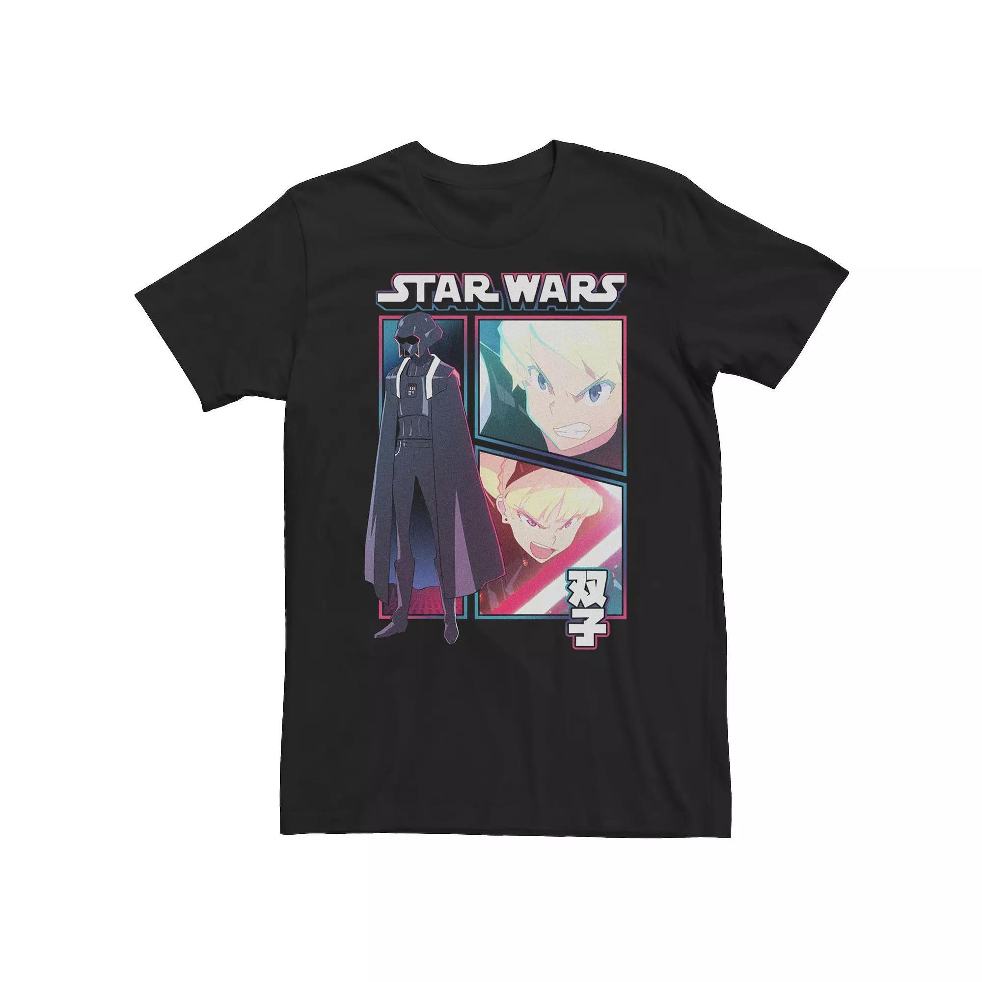 Big & Tall Star Wars: Visions Twins Comic Poster Tee, Men's, Size: 3XL, Black Product Image