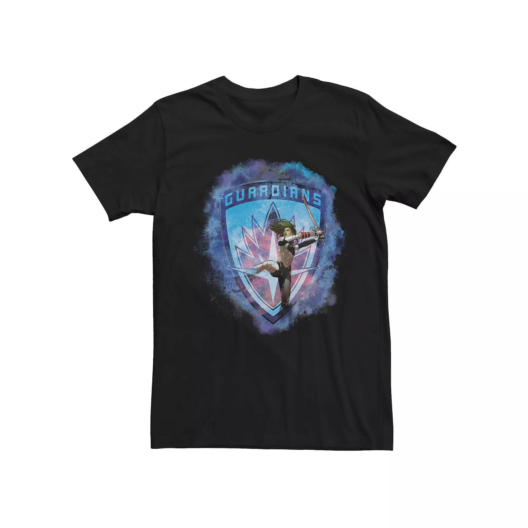 Men's Marvel Guardians Of The Galaxy Gamora Crest Shield Graphic Tee, Size: XXL, Black Product Image