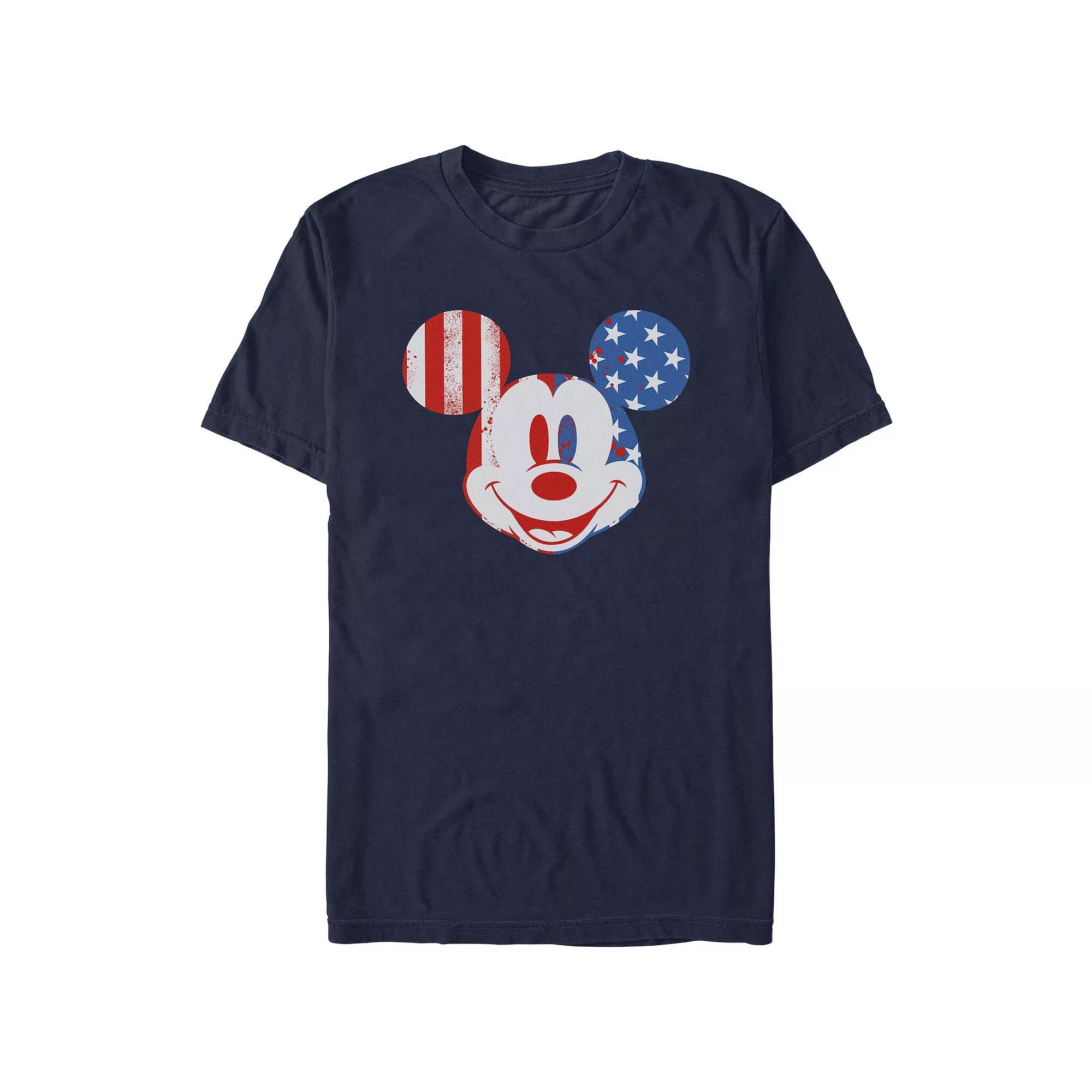 Disney's Mickey Mouse Men's USA Flag Print Graphic Tee,  Product Image