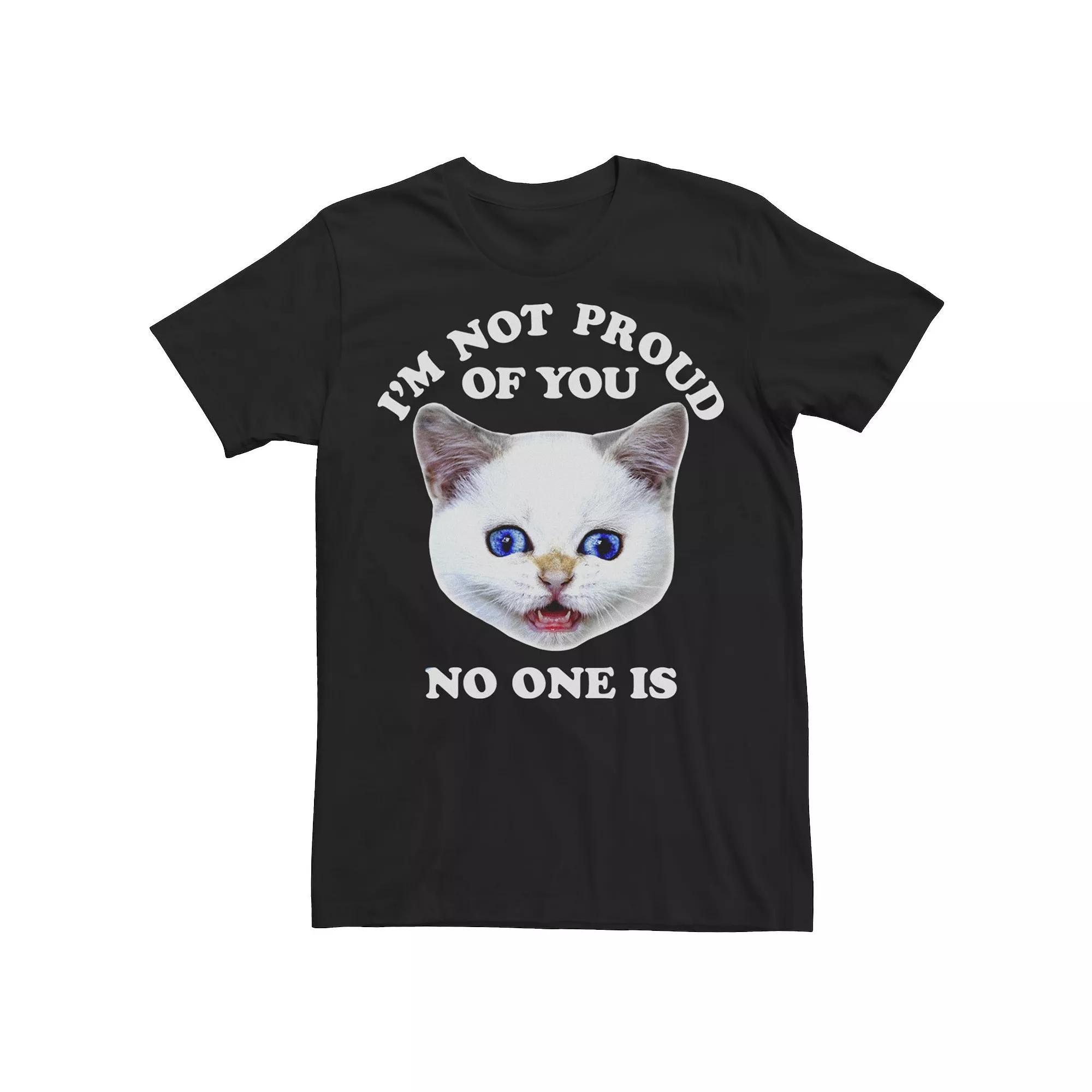 Men's I'm Not Proud Of You Crossed Eyed Kitten Graphic Tee, Size: XL, Black Product Image