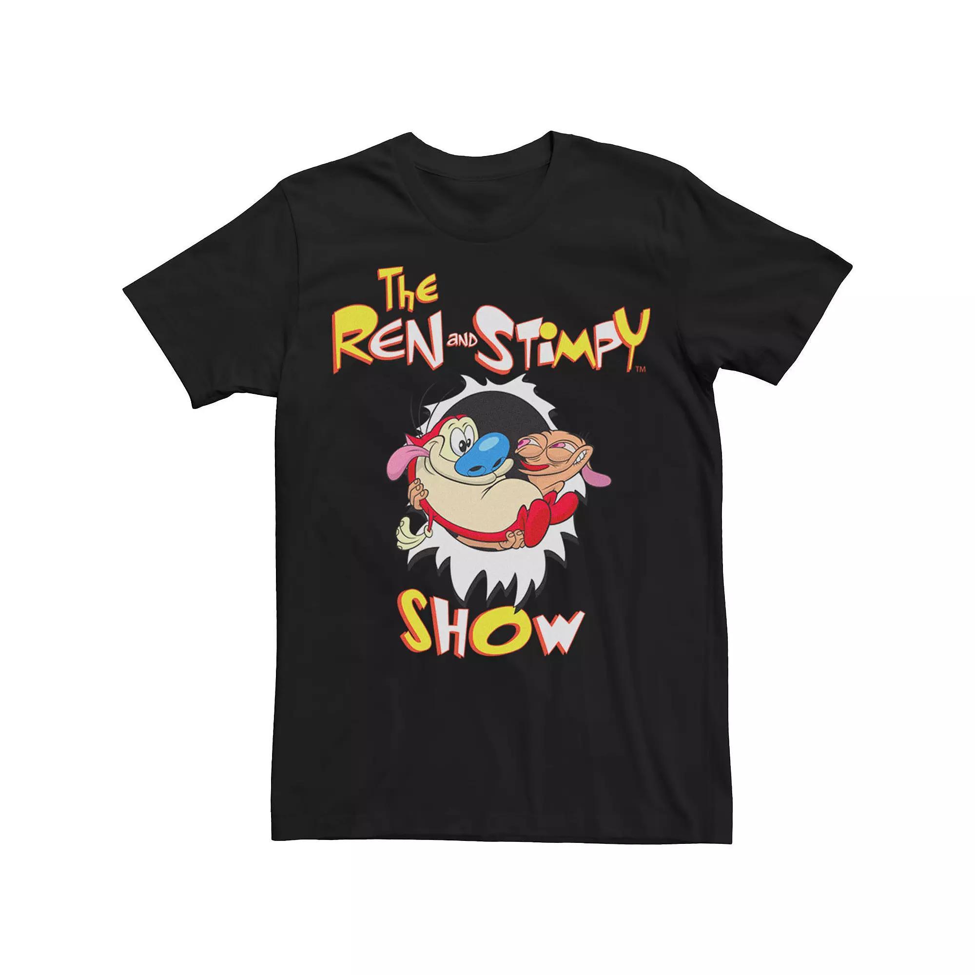 Big & Tall Nickelodeon Ren And Stimpy Show Intro Tee, Men's, Size: 3XL Tall, Black Product Image