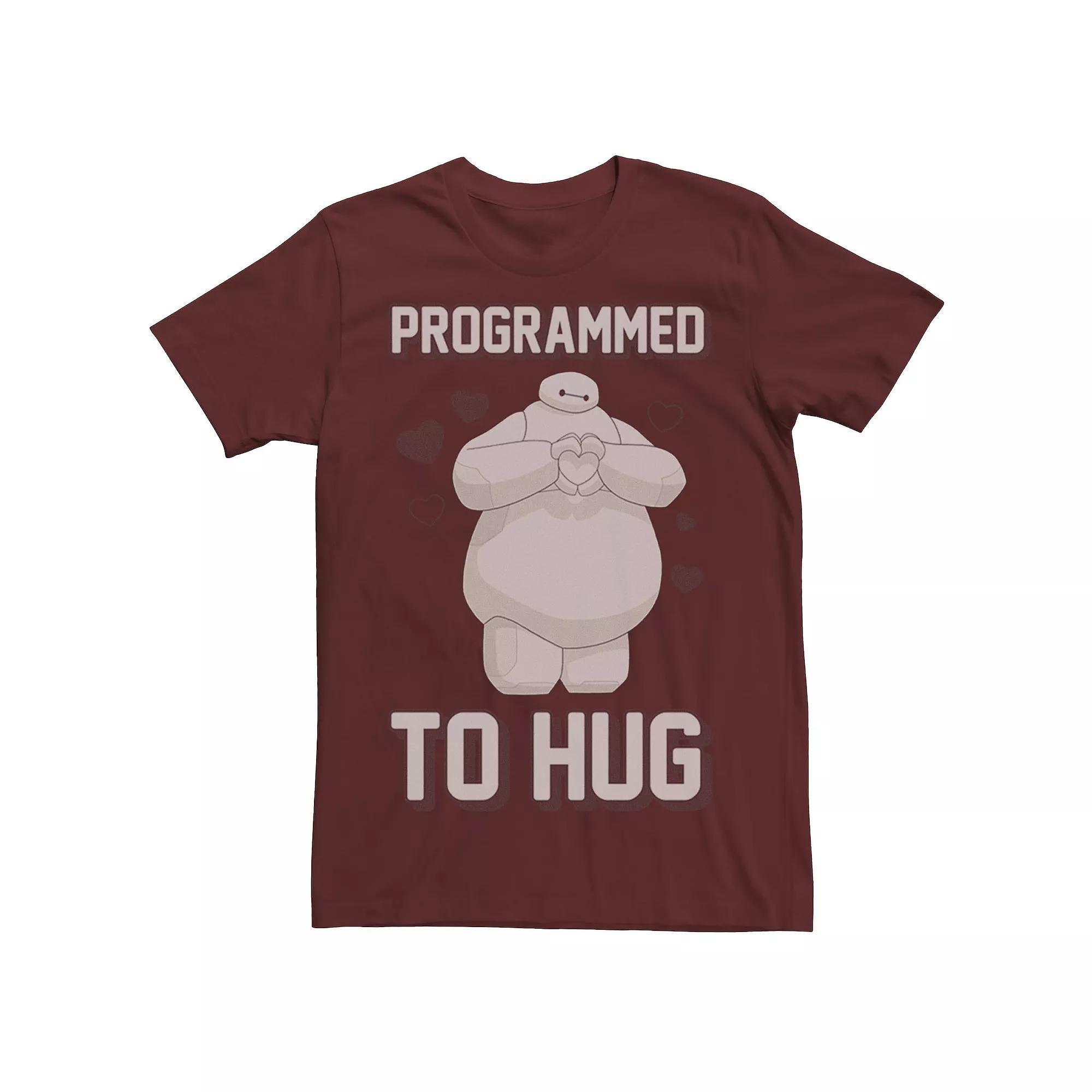 Disney's Big Hero 6 Baymax Men's Programmed To Hug Valentine's Day Tee, Size: Large, Red Product Image