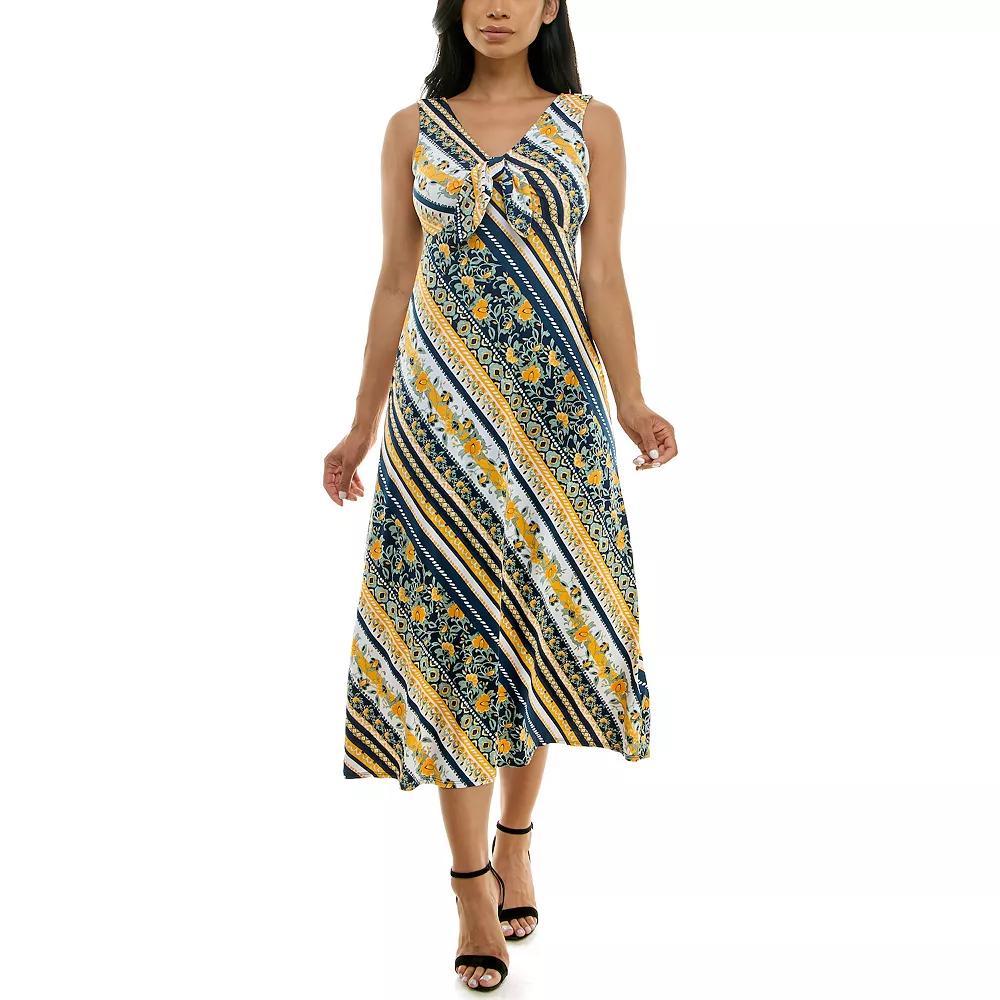 Women's Nina Leonard Tie Front Maxi Dress,  Product Image