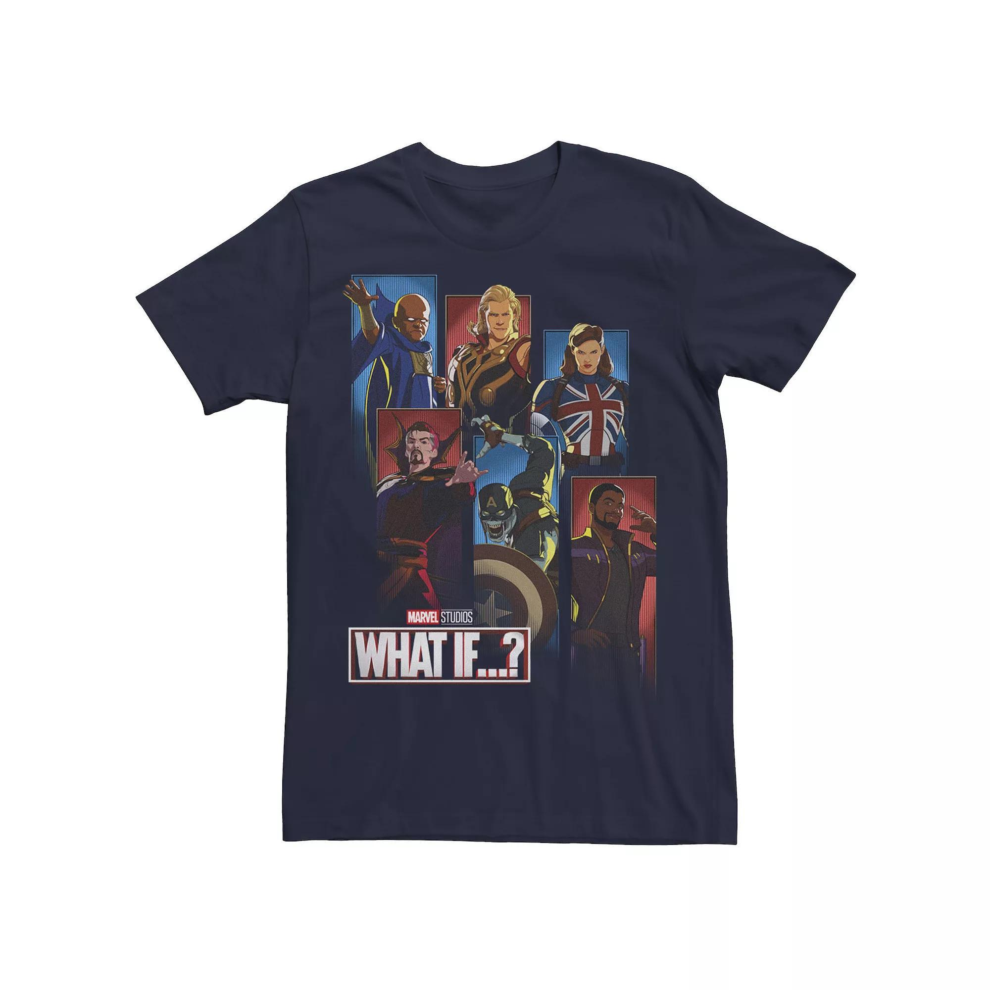 Men's Marvel What If Character Panels Tee, Size: Small, Blue Product Image