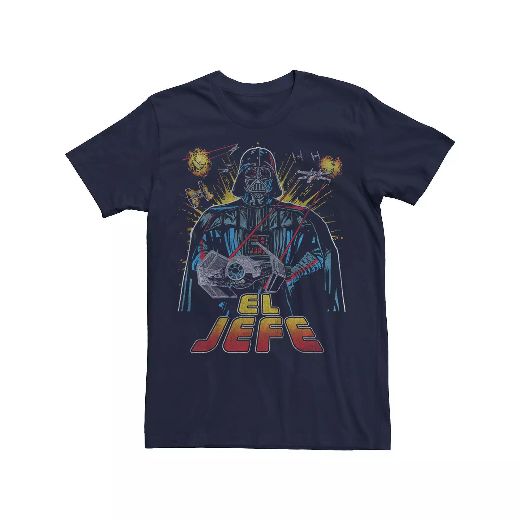 Men's Star Wars Darth Vader El Jefe Comic Style Portrait Tee, Size: XXL, Blue Product Image