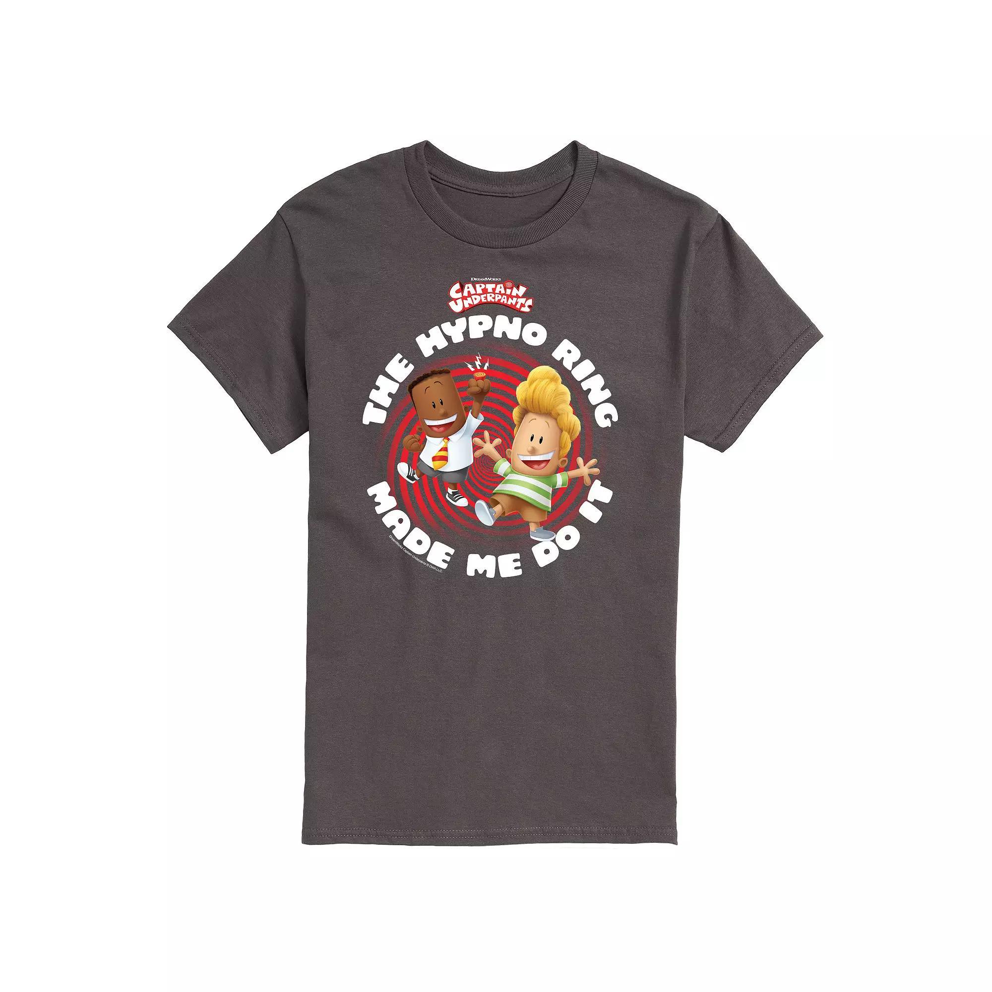 Men's Captain Underpants Hypno Ring Graphic Tee, Size: Large, Grey Product Image