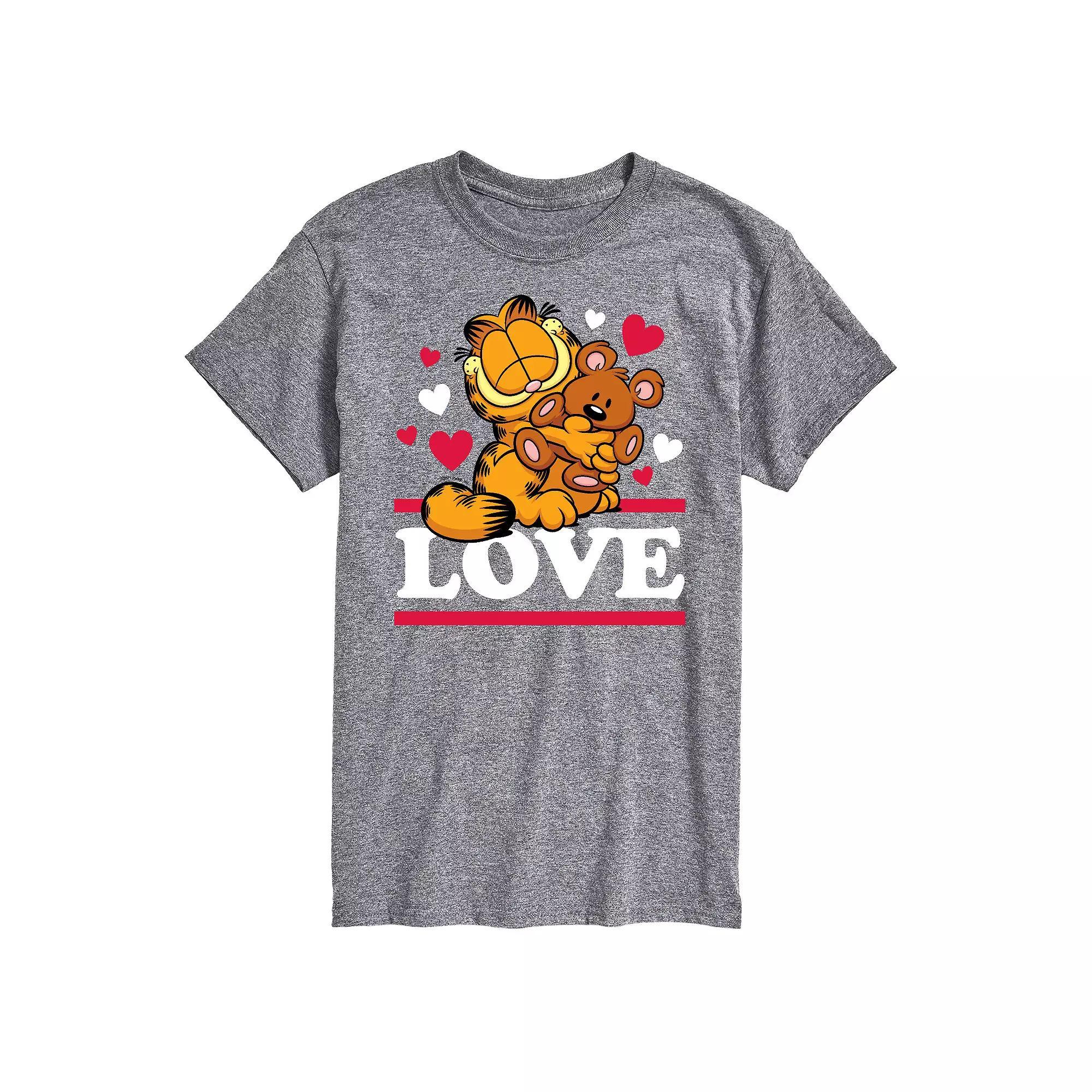 Men's Garfield Love Garfield Tee, Size: Small, Gray Product Image