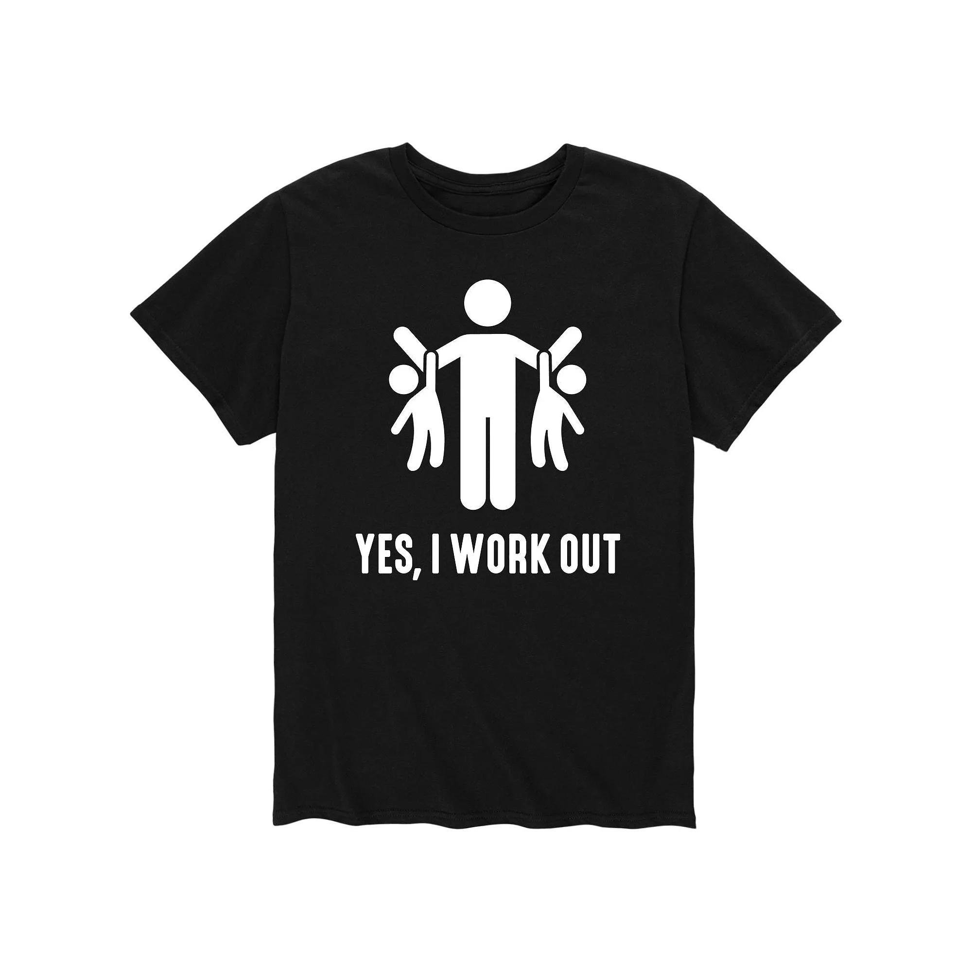 Men's Yes I Work Out Tee, Size: XXL, Black Product Image