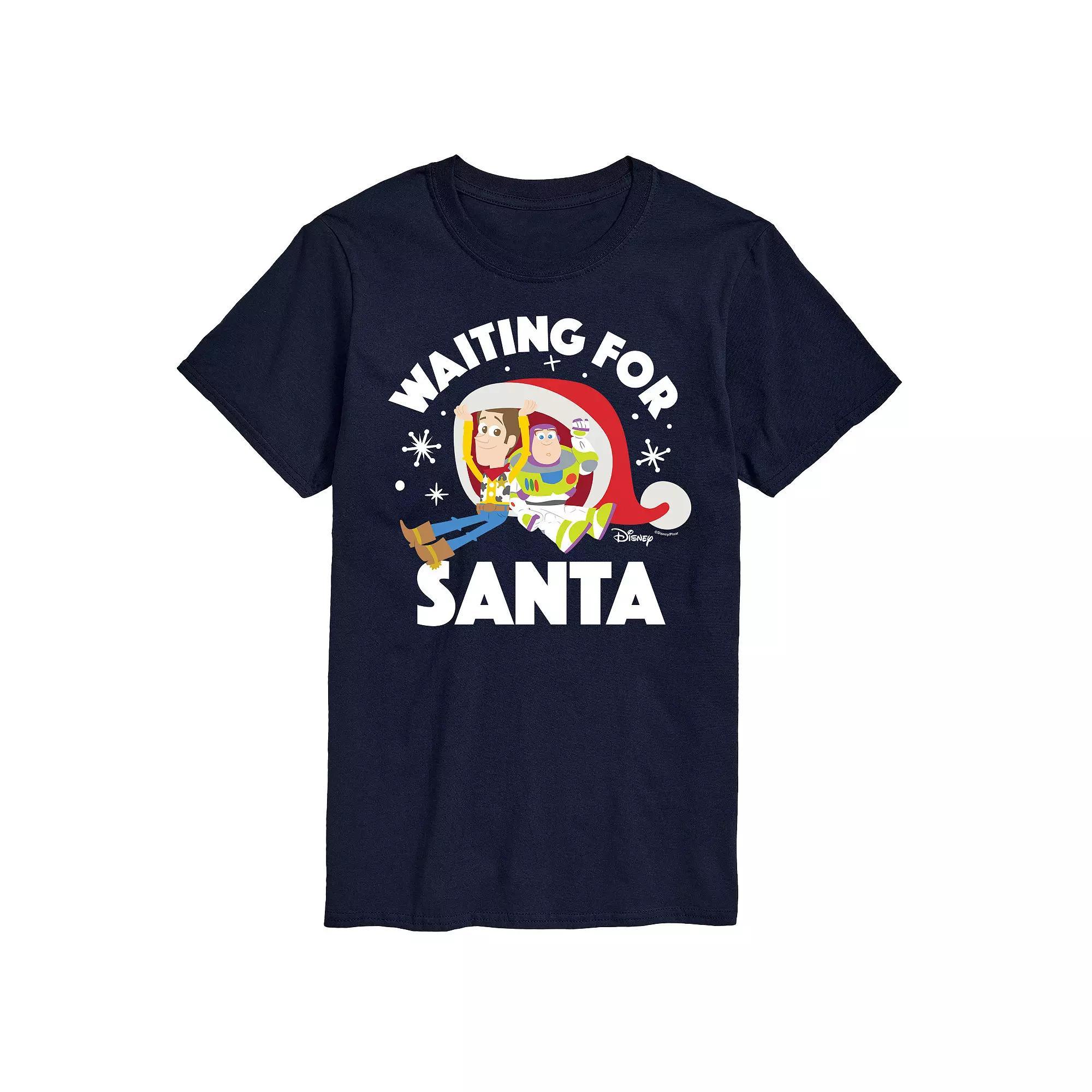Disney / Pixar's Toy Story Woody & Buzz Lightyear Men's Waiting For Santa Graphic Tee,  Product Image
