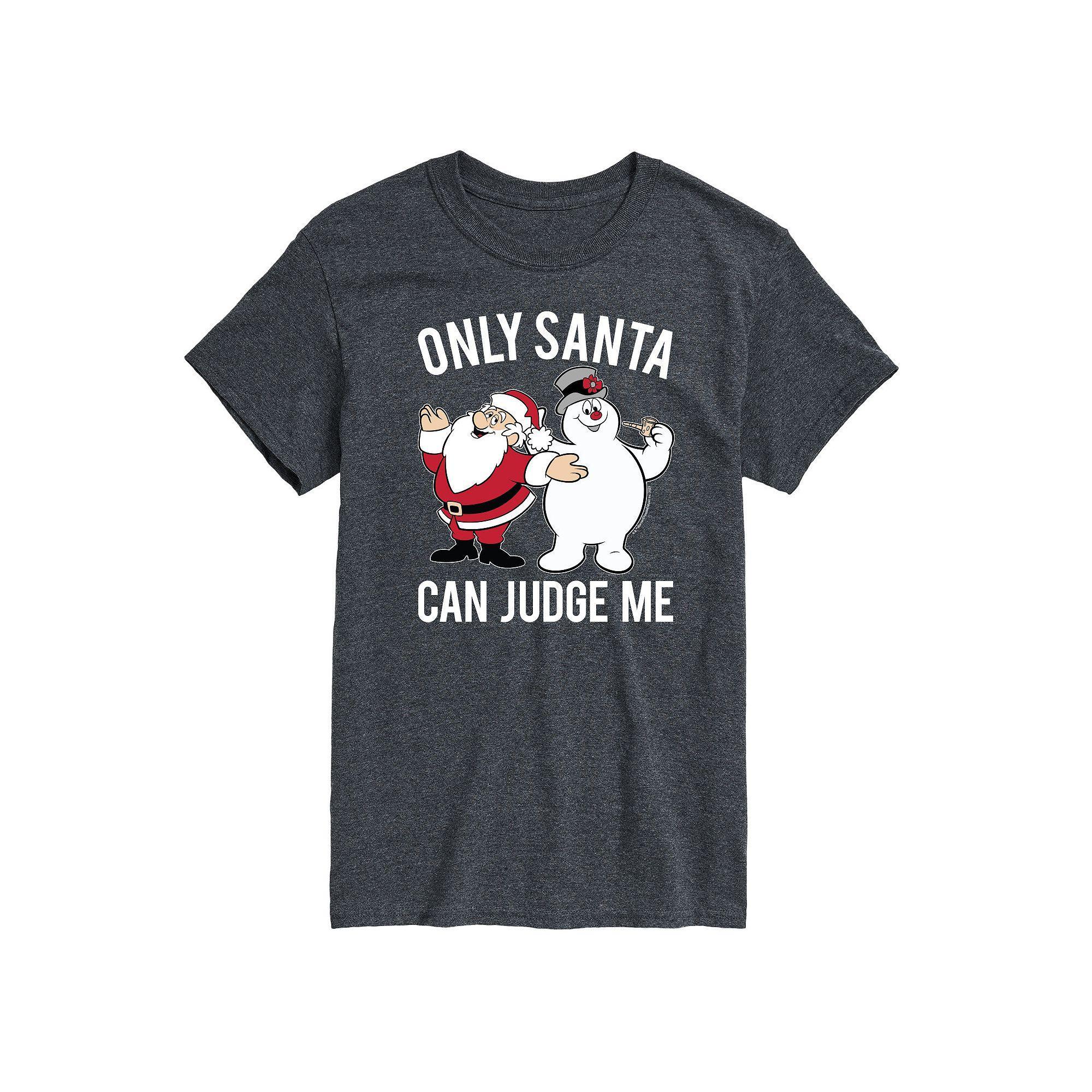 Men's Frosty the Snowman Only Santa Can Judge Me Graphic Tee,  Product Image