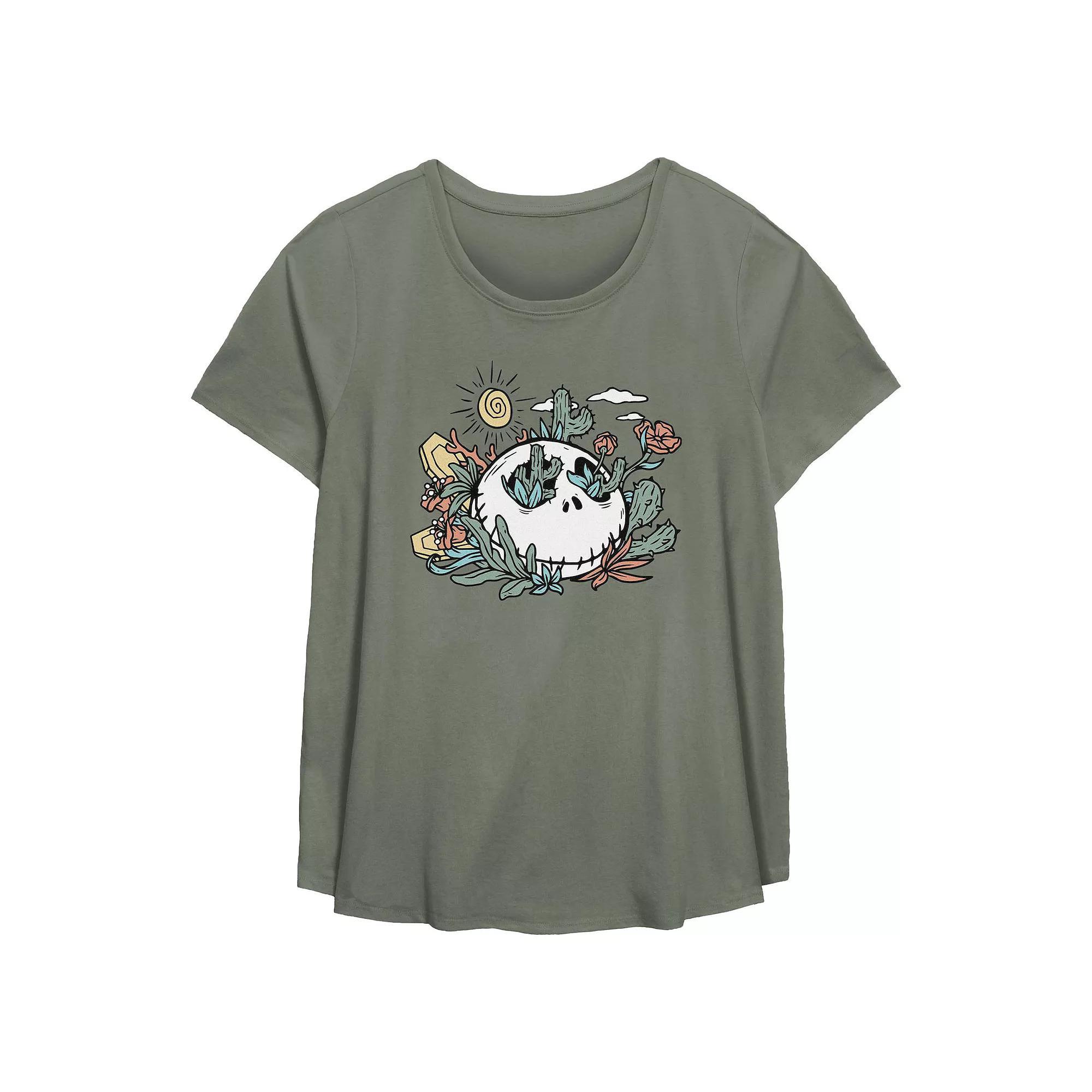 Disney's Nightmare Before Christmas Jack Skellington Desert Scene Plus Size Flowy Graphic Tee, Women's, Size: 4XL, Green Product Image