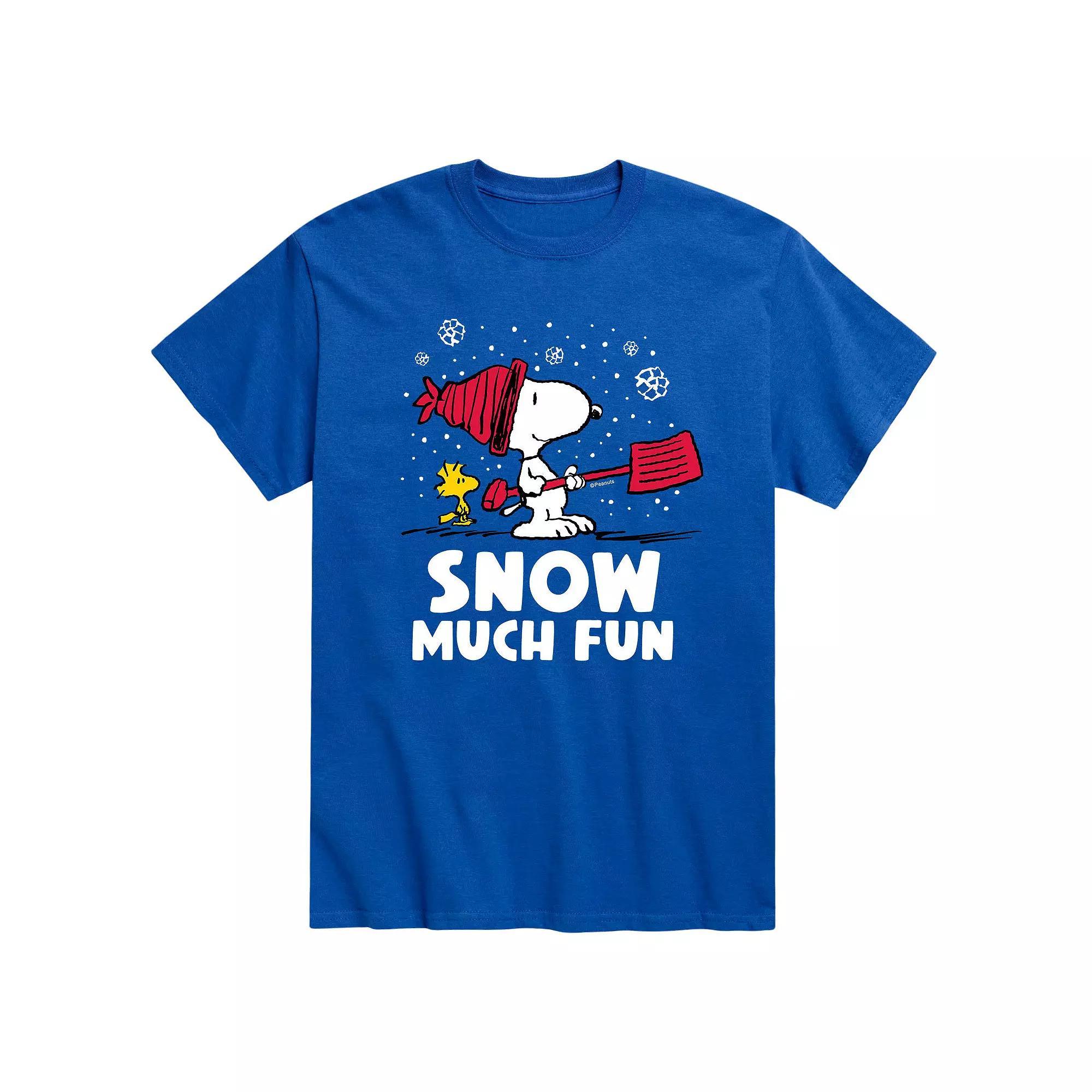 Men's Peanuts Snoopy "Snow Much Fun" Tee, Size: XXL, Blue Product Image