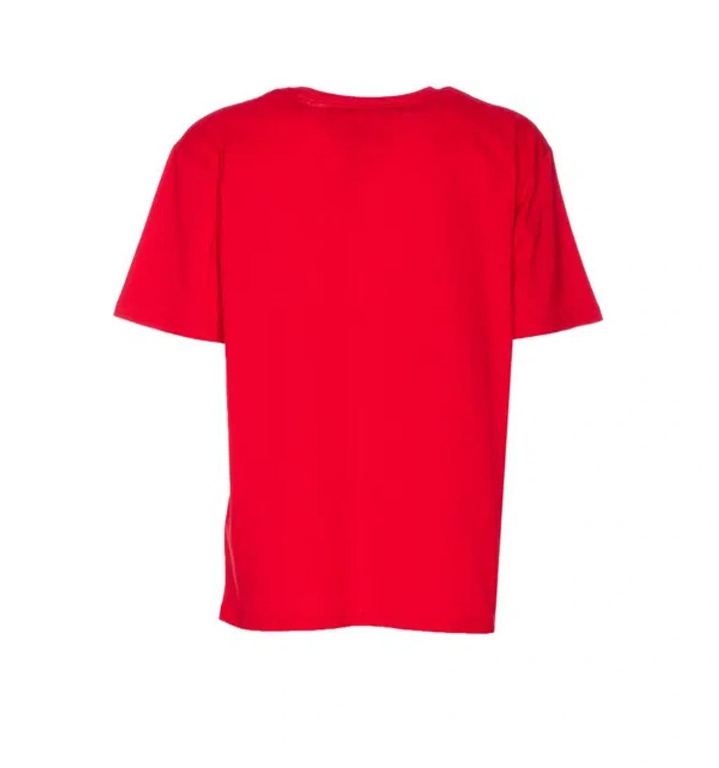 VALENTINO Graphic Print House Cat Crew Neck T-shirt In Red Product Image