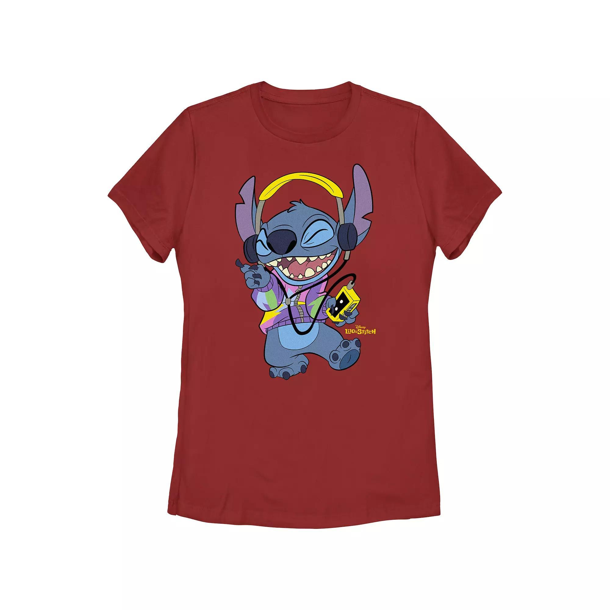 Disney's Lilo & Stitch Women's Cool Rockin' Stitch Tee, Girl's,  Product Image