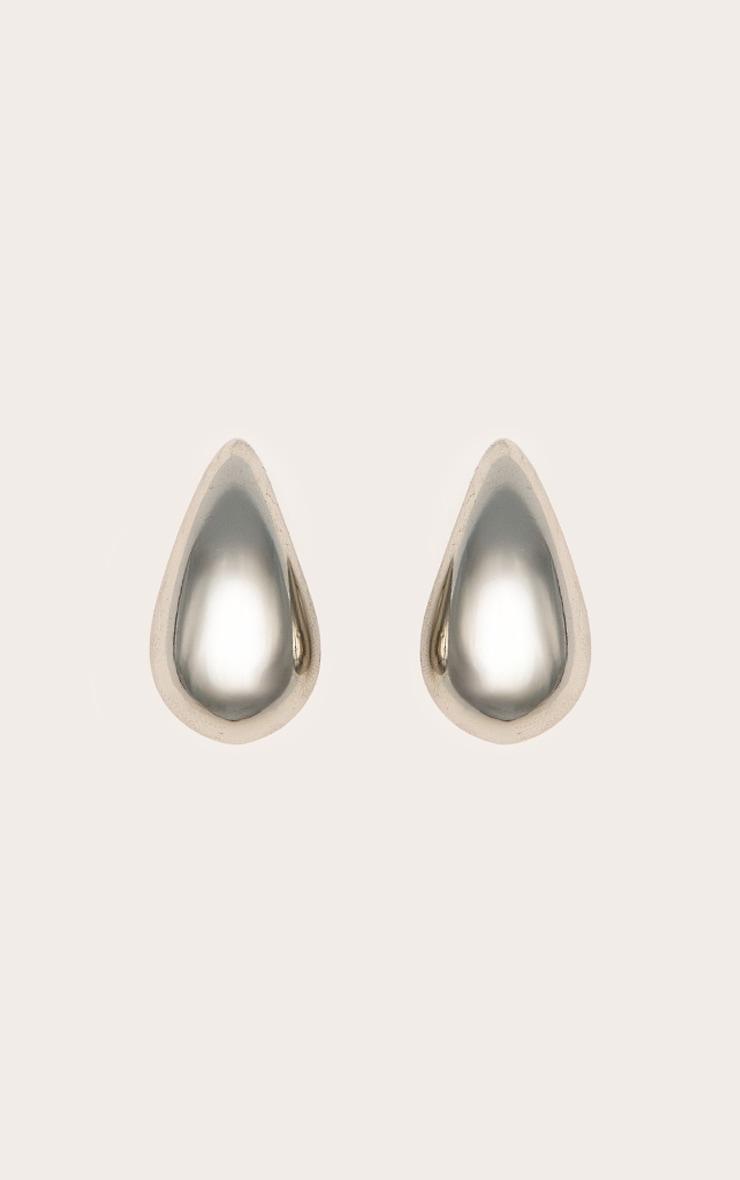  Silver Tear Drop Mini Statement Earrings Product Image