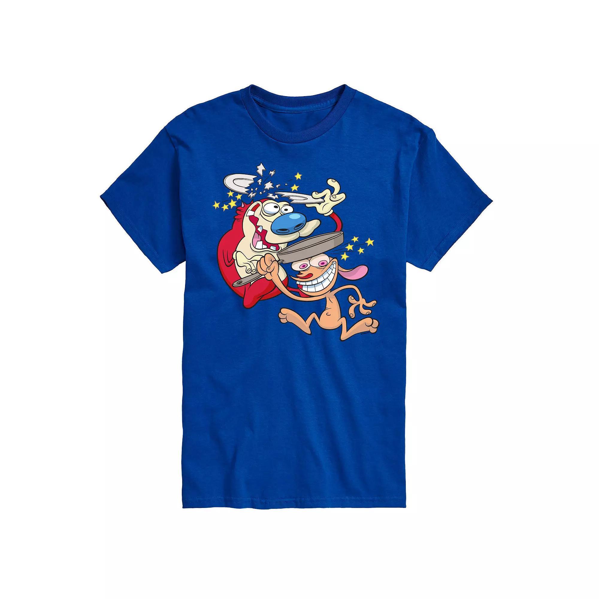 Big & Tall Ren & Stimpy Head Smash Graphic Tee, Men's, Size: 5XB, Blue Product Image