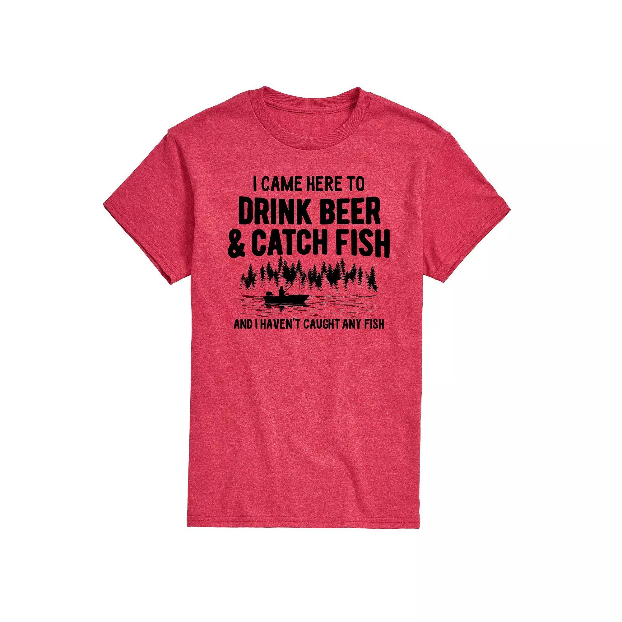 Men's Drink Beer And Catch Fish Graphic Tee,  Product Image