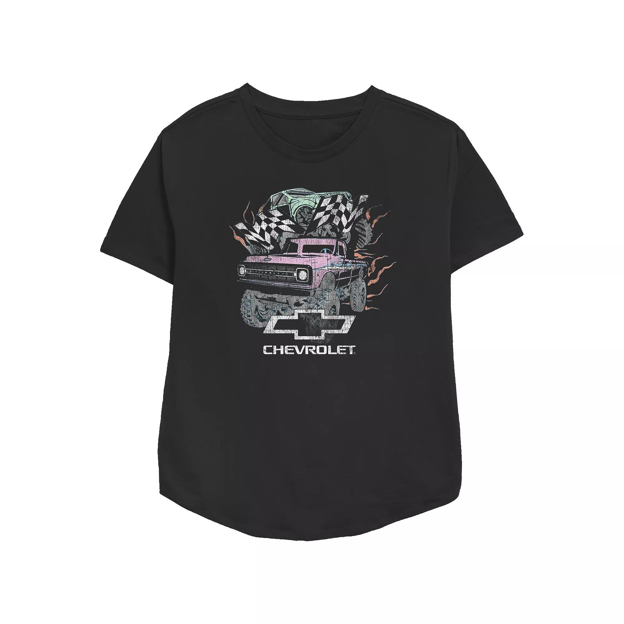 Women's Chevrolet Pastel Monster Trucks Relaxed Fit Graphic Tee, Girl's,  Product Image