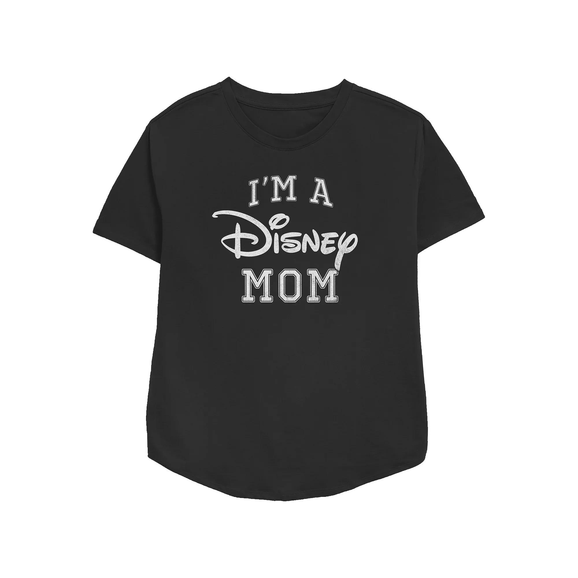 Disney Women's I'm A Mom Collegiate Relaxed Fit Graphic Tee, Girl's,  Product Image