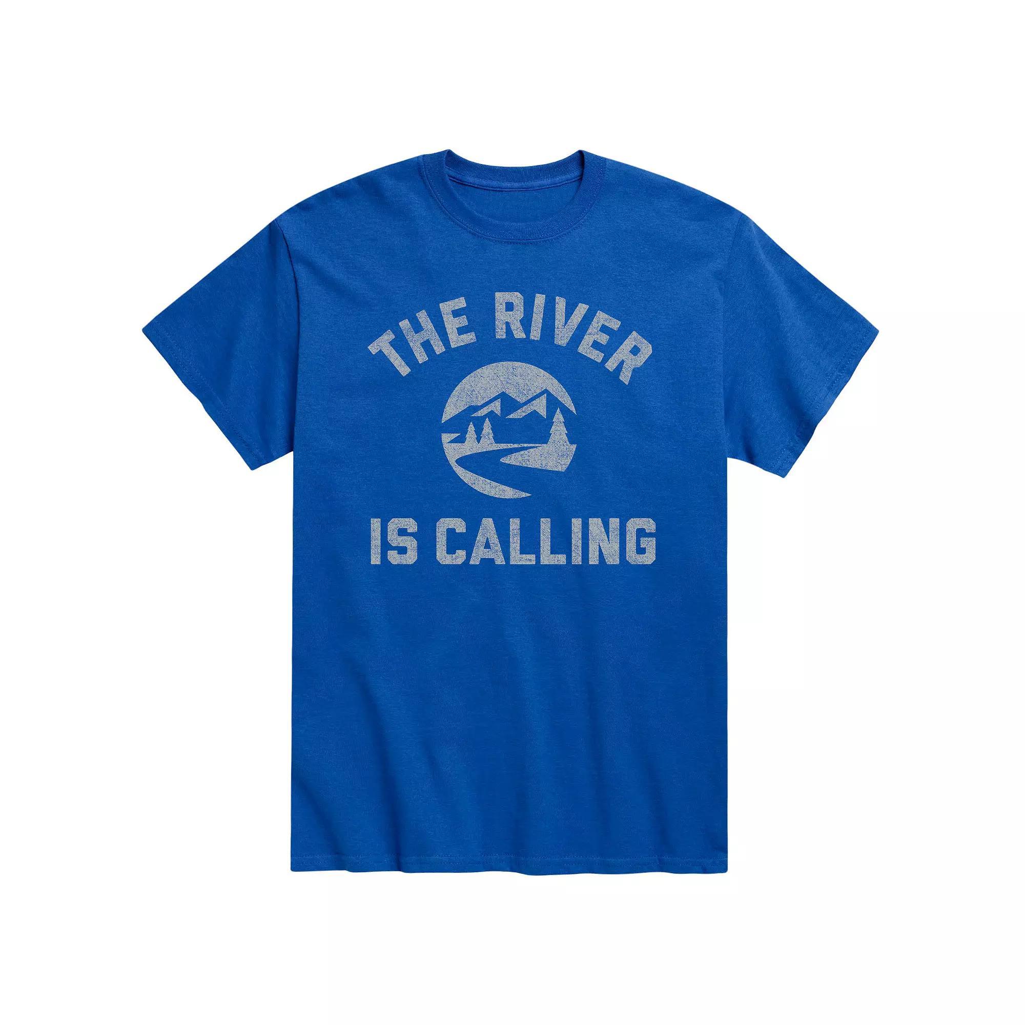 Men's The River Is Calling Tee, Size: XXL, Blue 2 Product Image