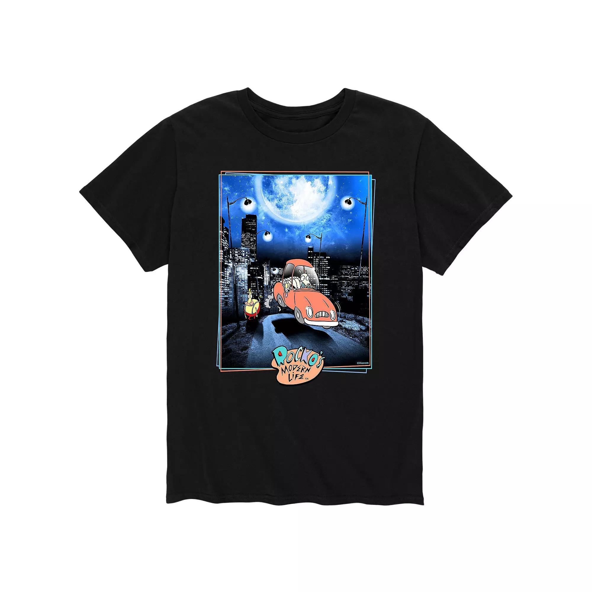 Men's Rocko's Modern Life Rocko NightScape Tee, Size: XXL, Black Product Image