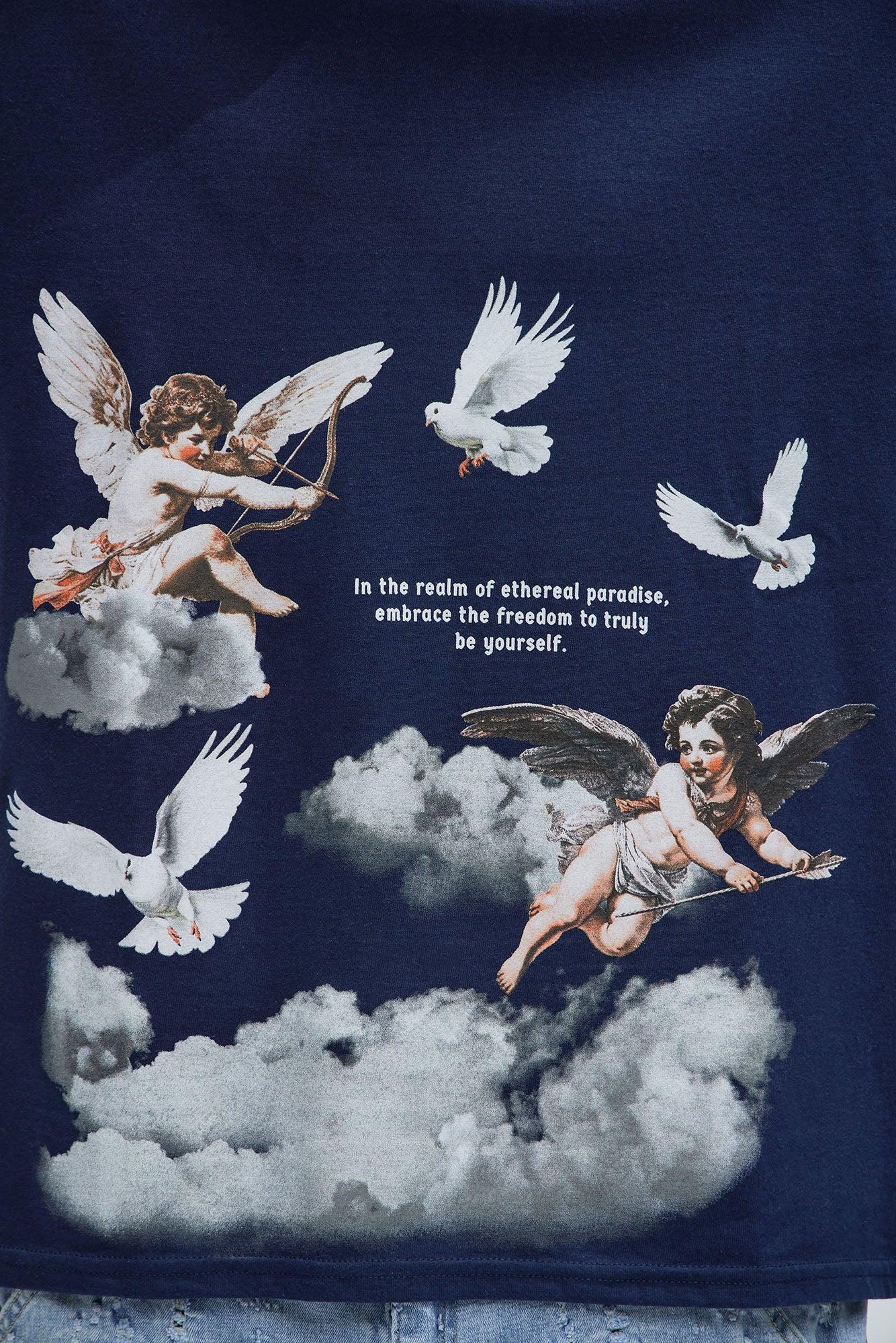 Angels In The Sky Short Sleeve Tee - Navy Product Image