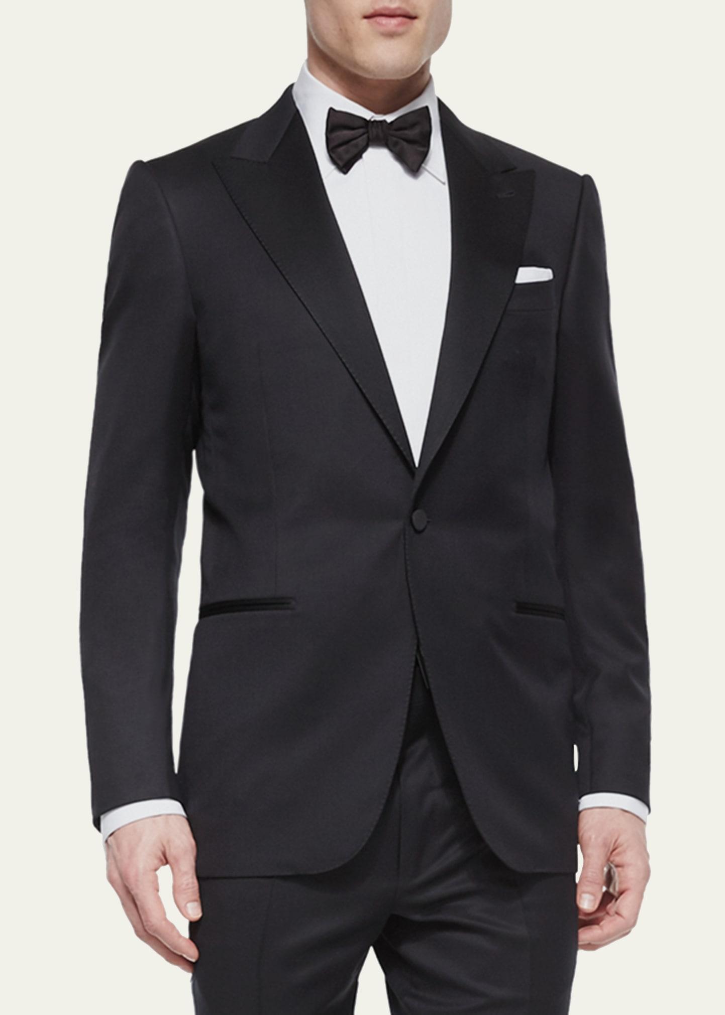 Mens Peak-Lapel One-Button Wool Tuxedo Product Image