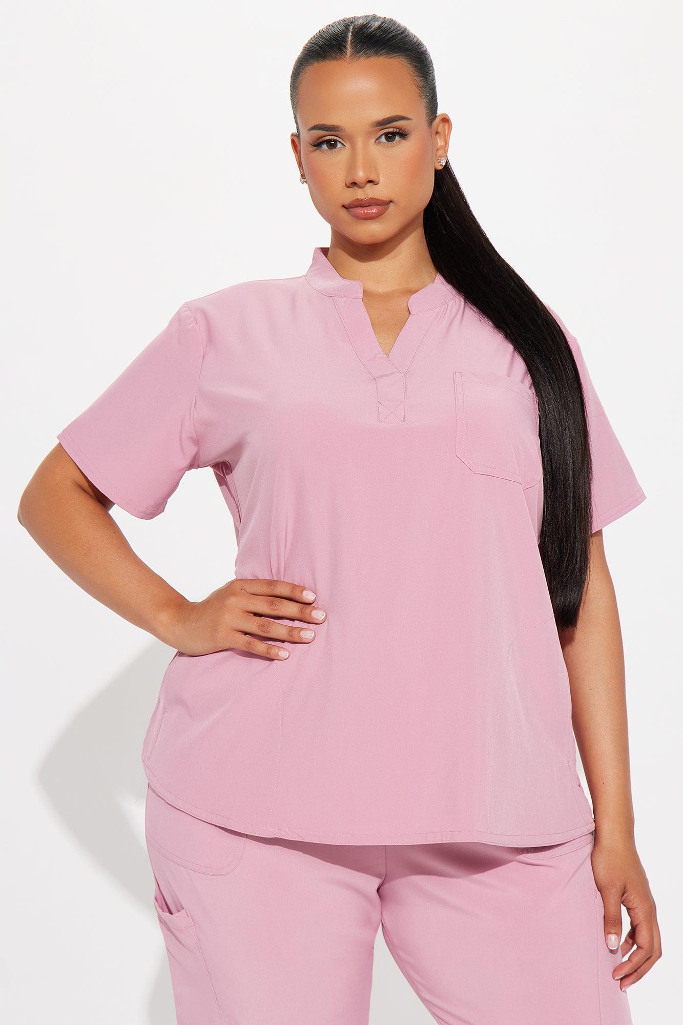 Take Care Stretch Scrub Uniform Jogger Set  - Mauve Female Product Image