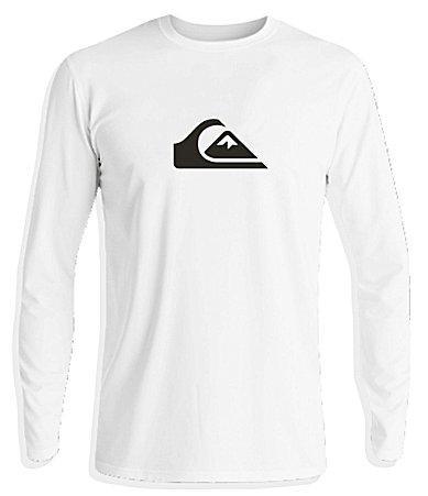 Quiksilver Solid Streak Long Sleeve Surf Tee (White 2) Men's Swimwear Product Image