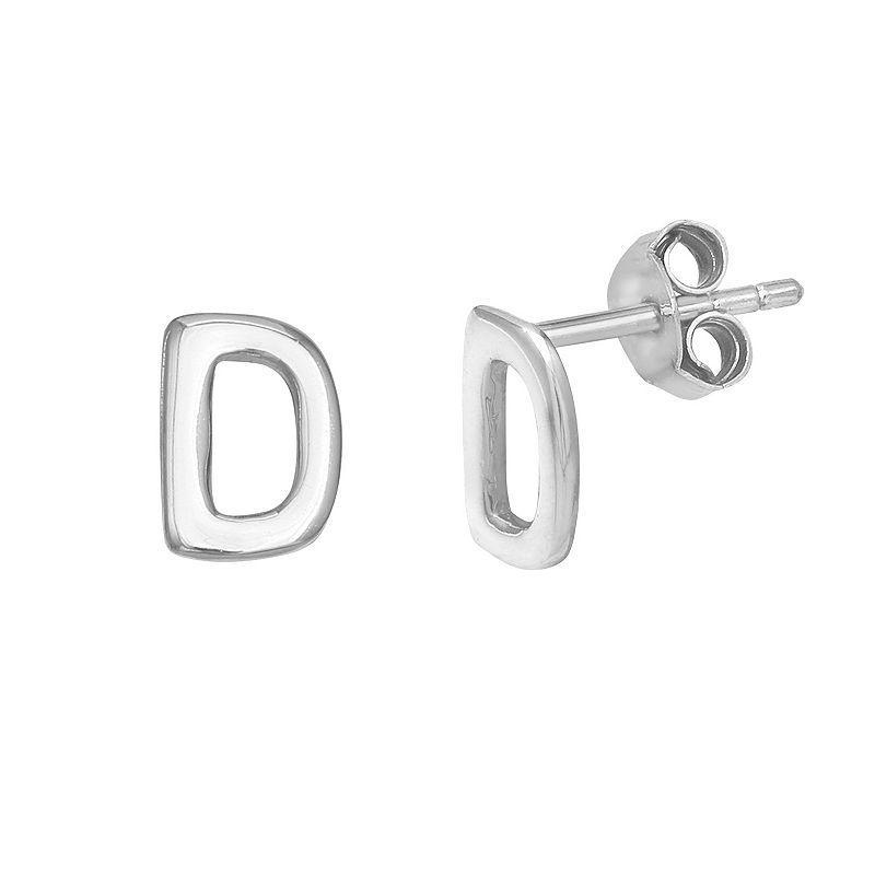 PRIMROSE Sterling Silver Initial Stud Earrings, Womens, Silver Tone C Product Image