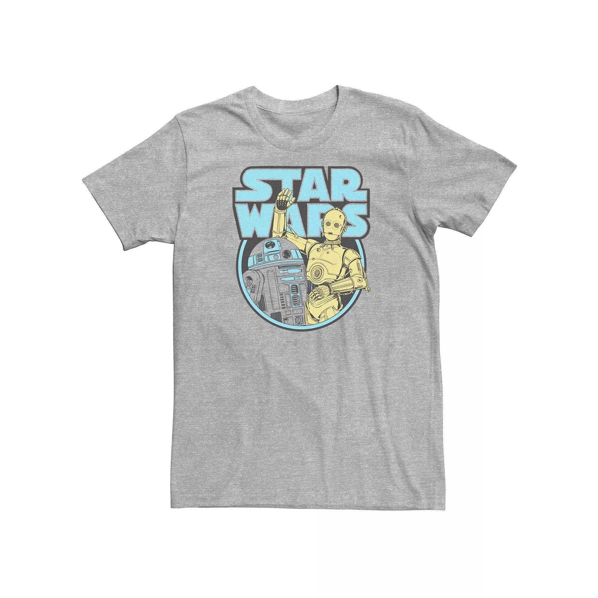 Big & Tall Star Wars C-3PO & R2-D2 Color Pop Star Wars Logo Tee, Men's, Size: XXL Tall, Athletic Grey Product Image